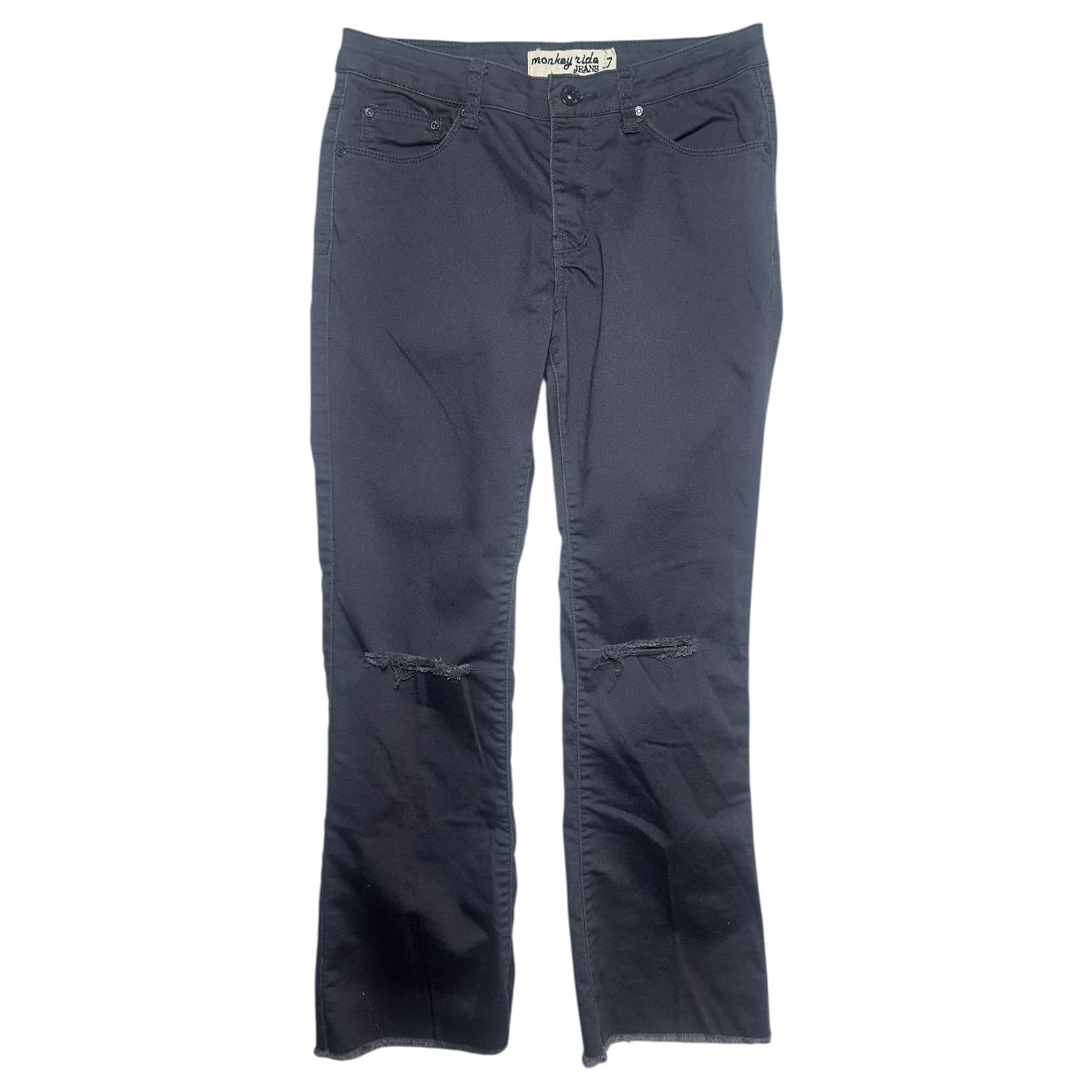 Monkey Ride Jeans Women's Size 7 Gray Distressed Bootcut Pants