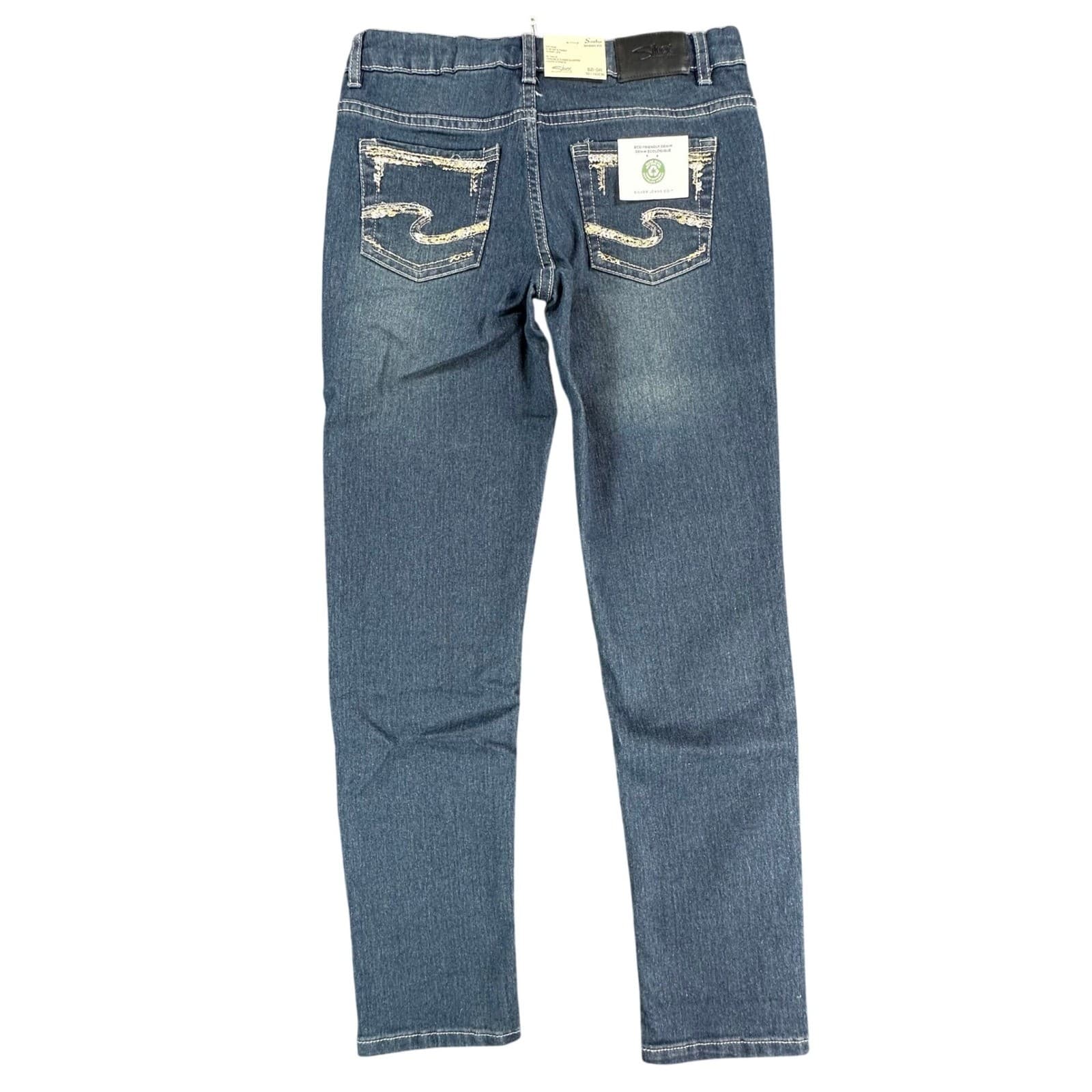 Silver Jeans Co Sasha Skinny Jeans Girls 10 Blue Cotton Blend Slim Fit Eco Denim