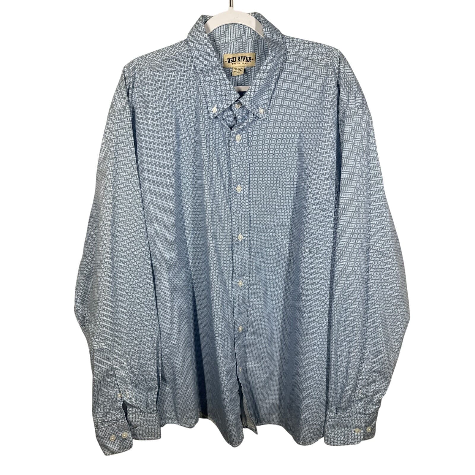 Red River Outfitters Mens Blue Patten Button Down Size 3XL
