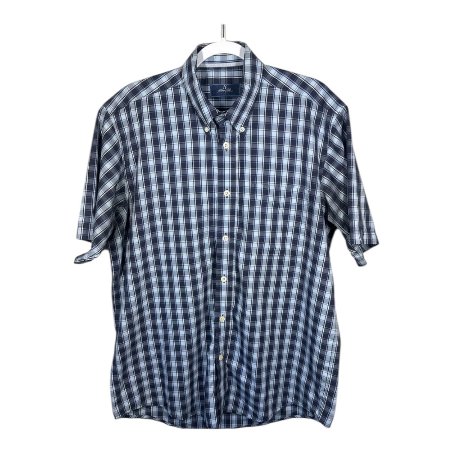 Arturo Calle Mens Blue Short Sleeve Button Down Size L