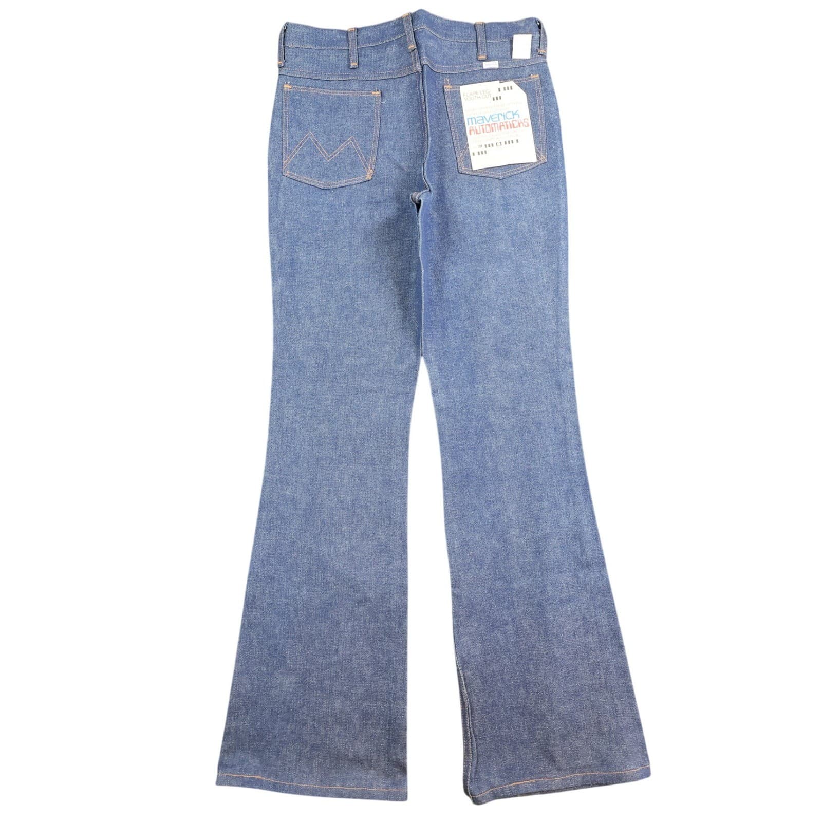 Maverick Flare Leg Jeans Youth 33XL Blue Cotton Vintage 70s NOS Made in USA