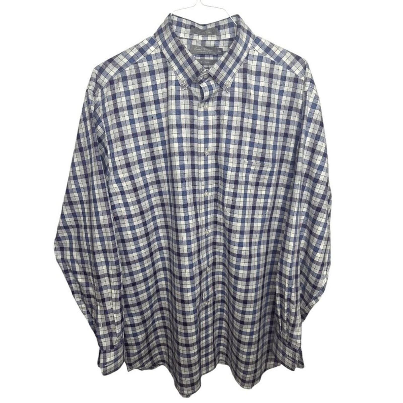 Daniel Cremieux Signature Collection Men's XL Plaid Button Down Shirt Blue