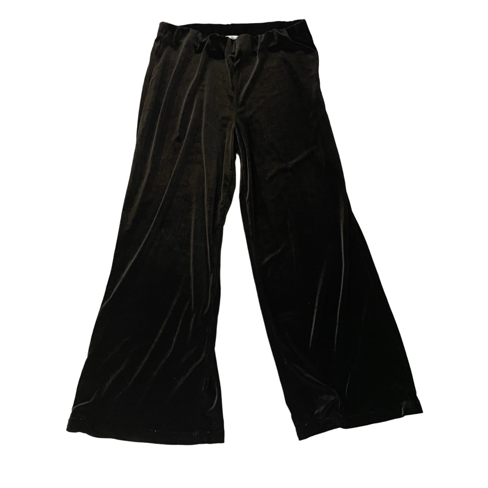 Vintage Peter Nygard Women’s Small Black Velour Wide-Leg Pants