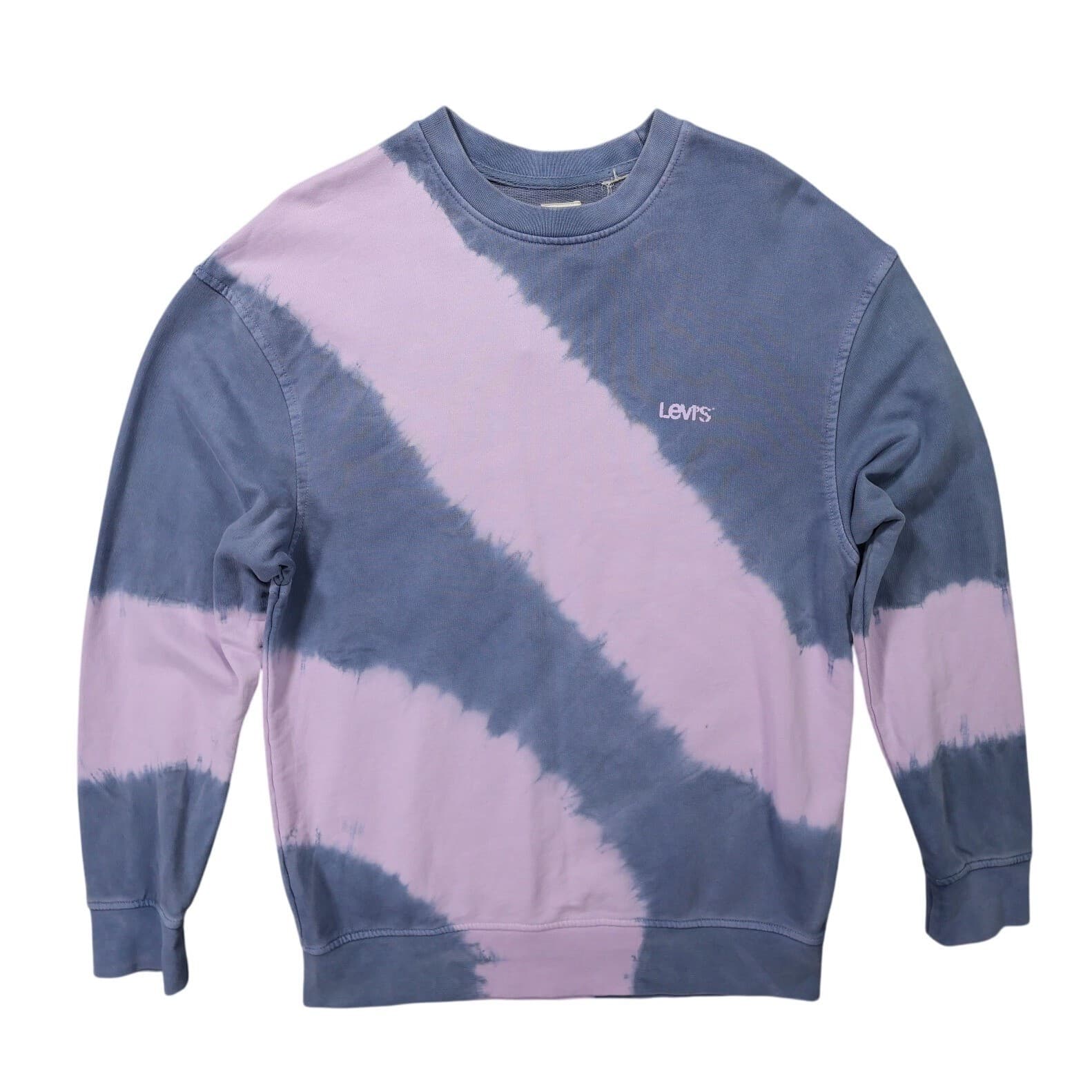 Levi's Sweatshirt Mens S Blue Excellent Tie Dye Relaxed Crewneck Long Sleeve