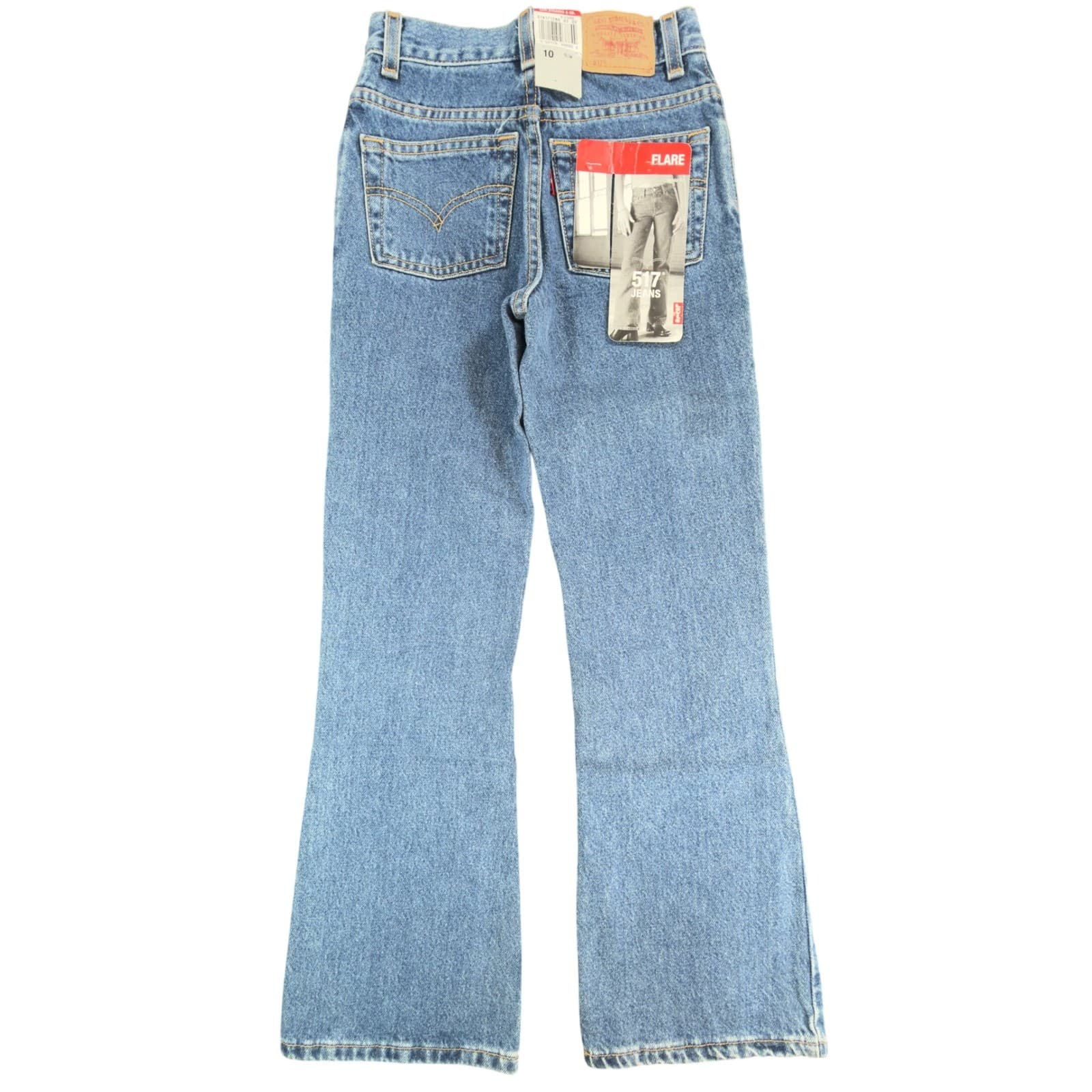 Levi's 517 Flare Jeans Girls 10 Slim Blue Cotton Slim Fit Vintage Y2K New