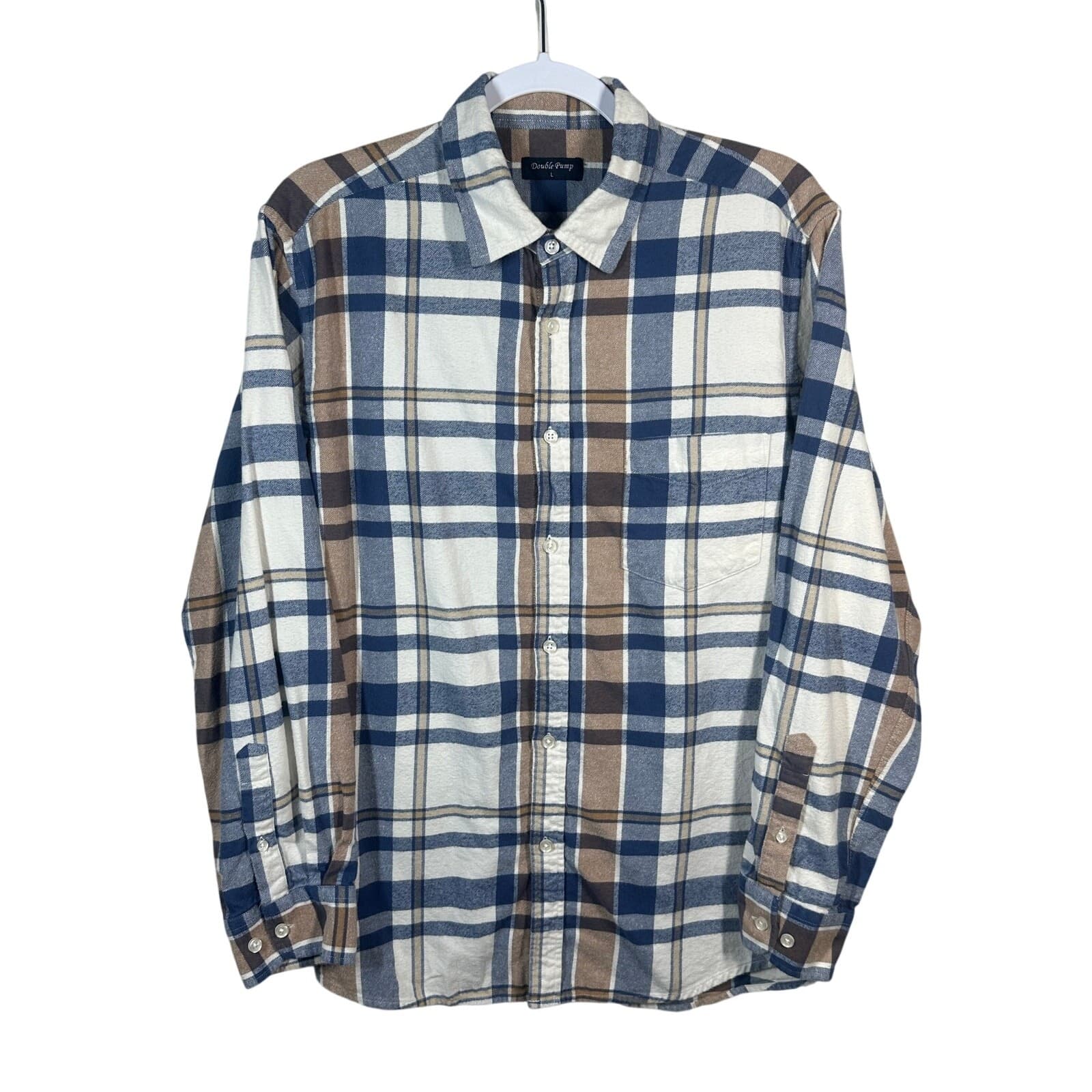 Double Pump Men's Large Long-Sleeve Button-Down Shirt | Classic Casual Staple