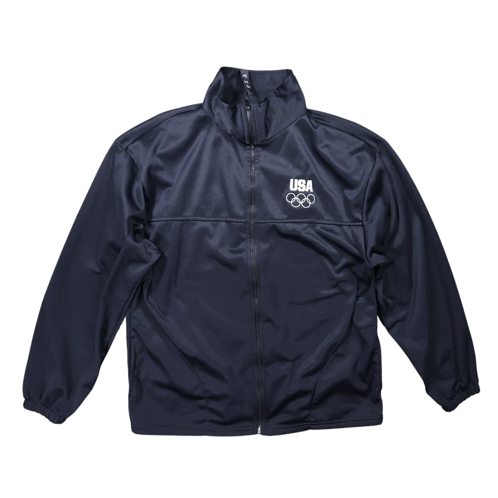 United States Olympic Committee Track Jacket Mens XL Navy Blue Excellent Vintage