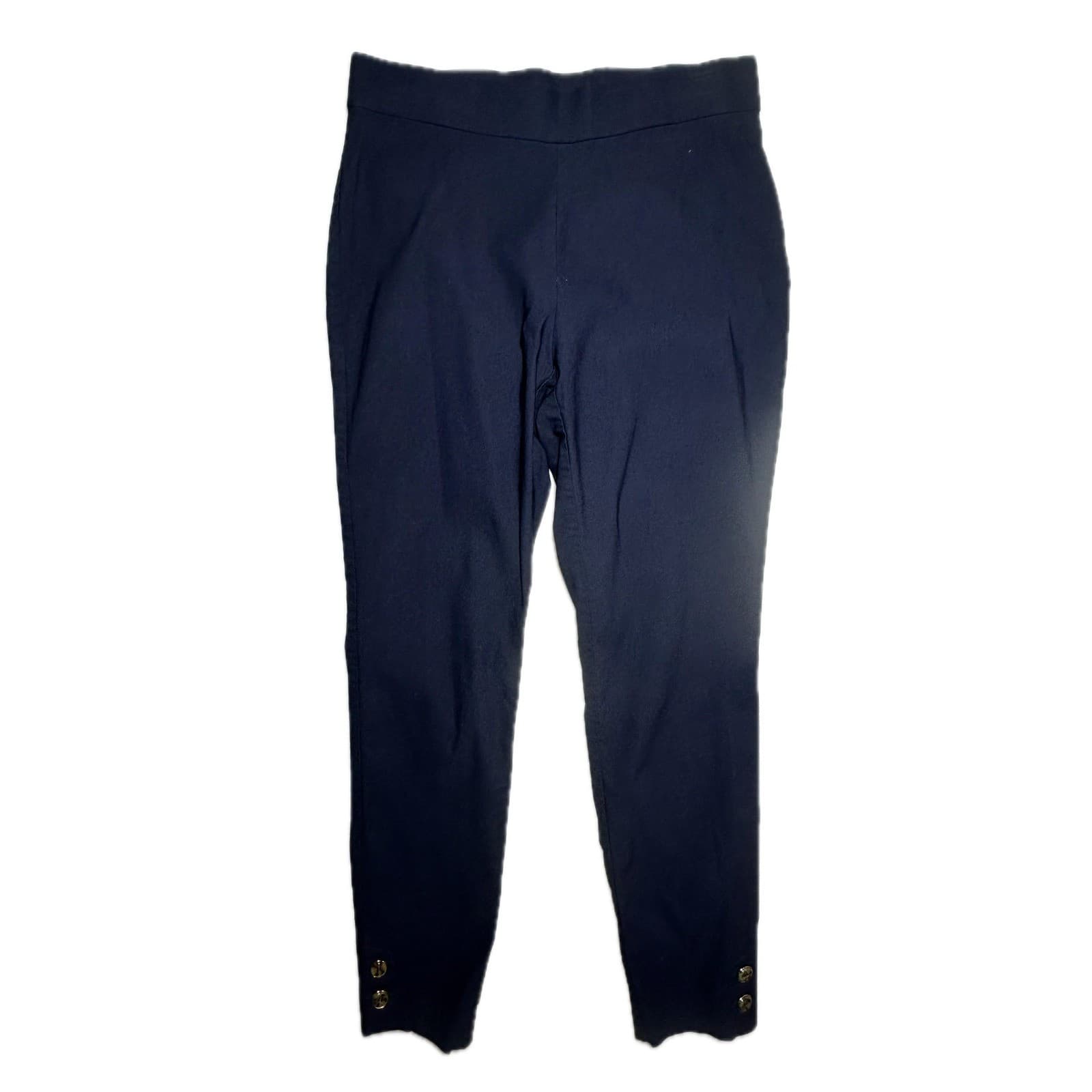 Counterparts Women's Navy Blue Ankle Length Pants Size S Button Detail