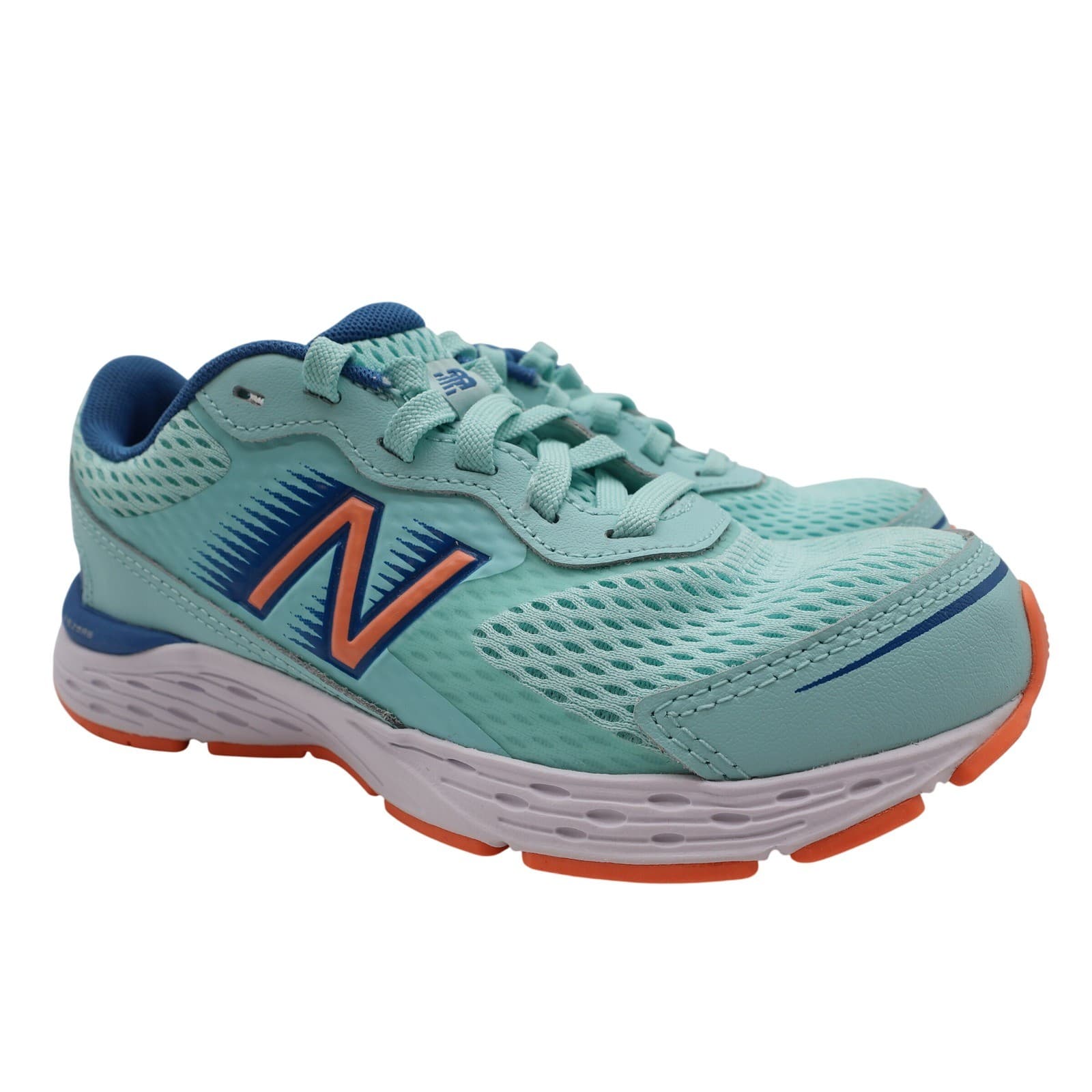 New Balance 680v6 Running Shoes Kids 1.5 Teal Orange Synthetic Athletic YP680LL6
