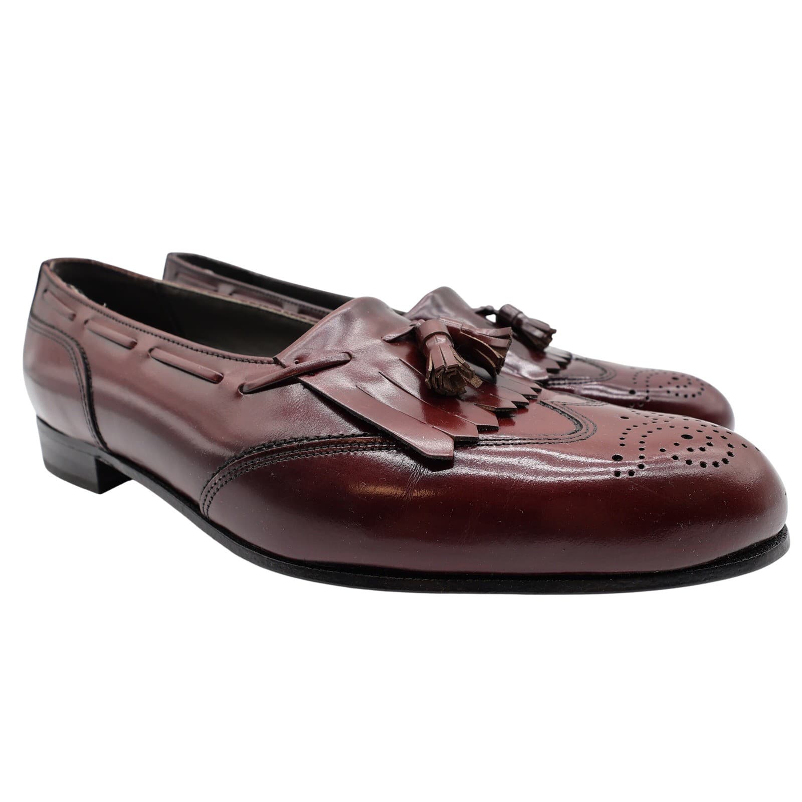 Dexter Royale Tassel Loafers Mens 11 Burgundy Leather Wingtip Vintage 80s 90s