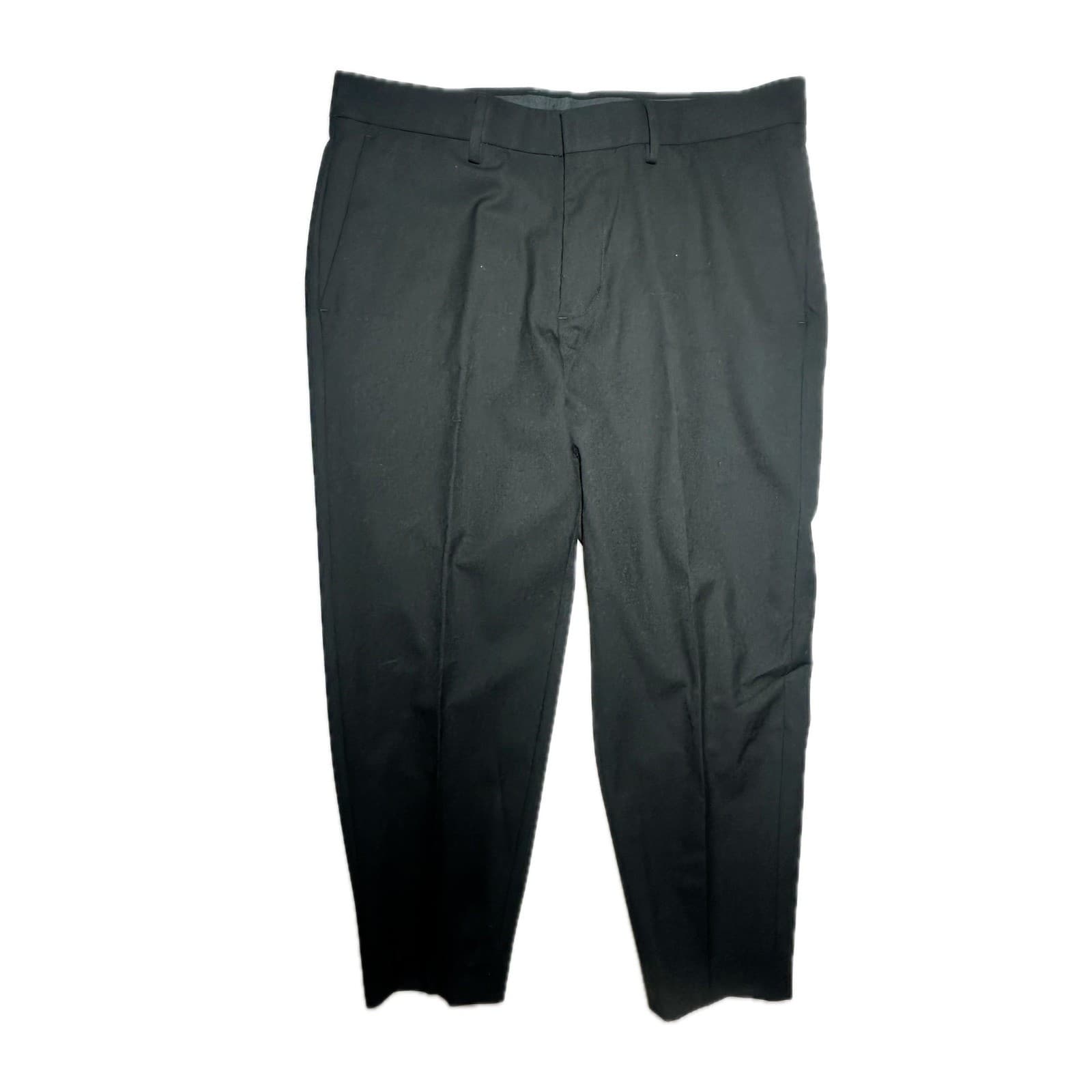 Haggar Slim Fit Mens Black Dress Pants Size 34x29 Polyester Blend Flat Front