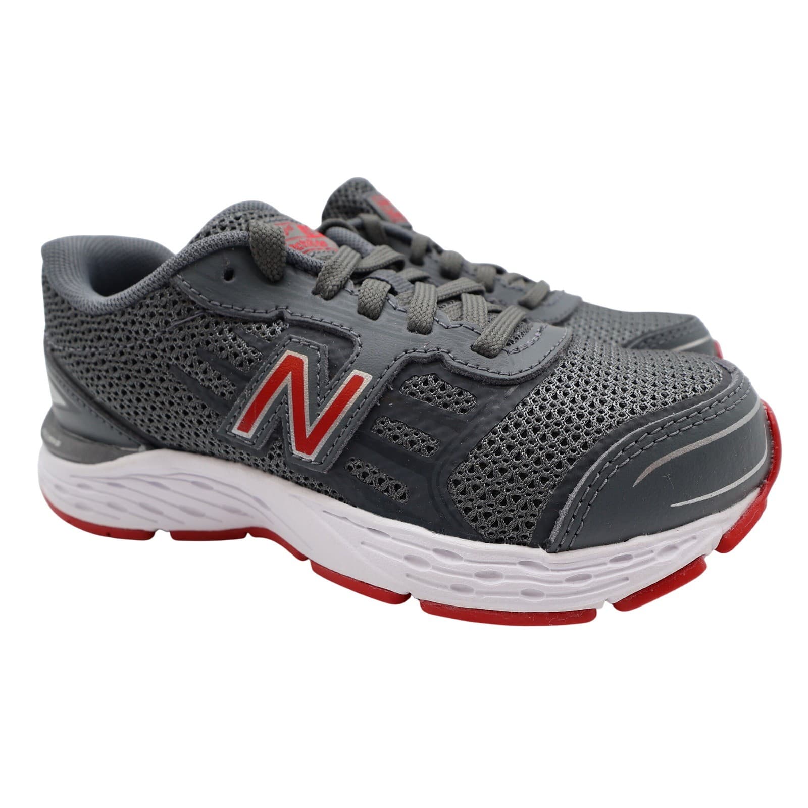 New Balance 680v2 Running Shoes Boys 12.5 Grey Mesh TechRide YP680LR Sneaker