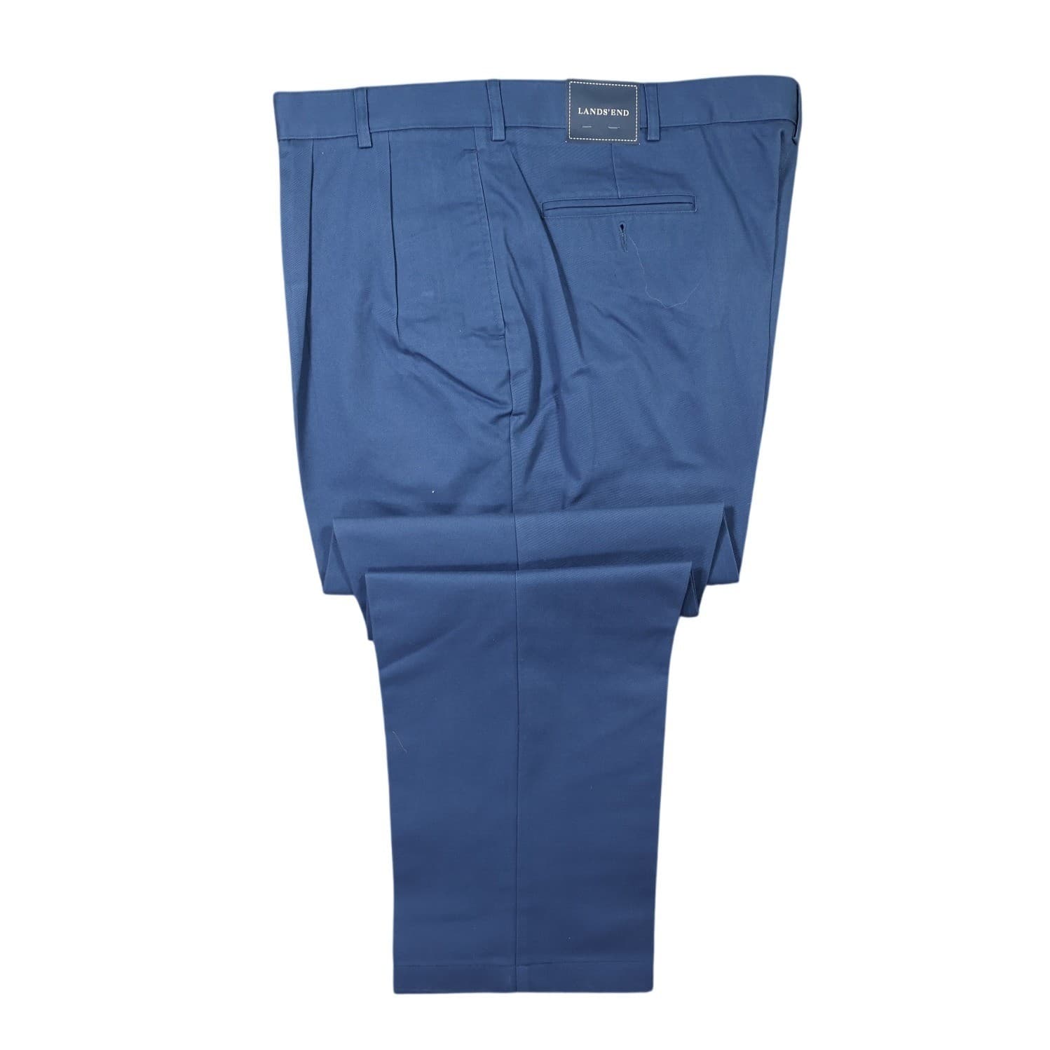 Lands' End Chino Pants Mens 44 Blue NEW Cotton Twill Straight Leg Flat Front