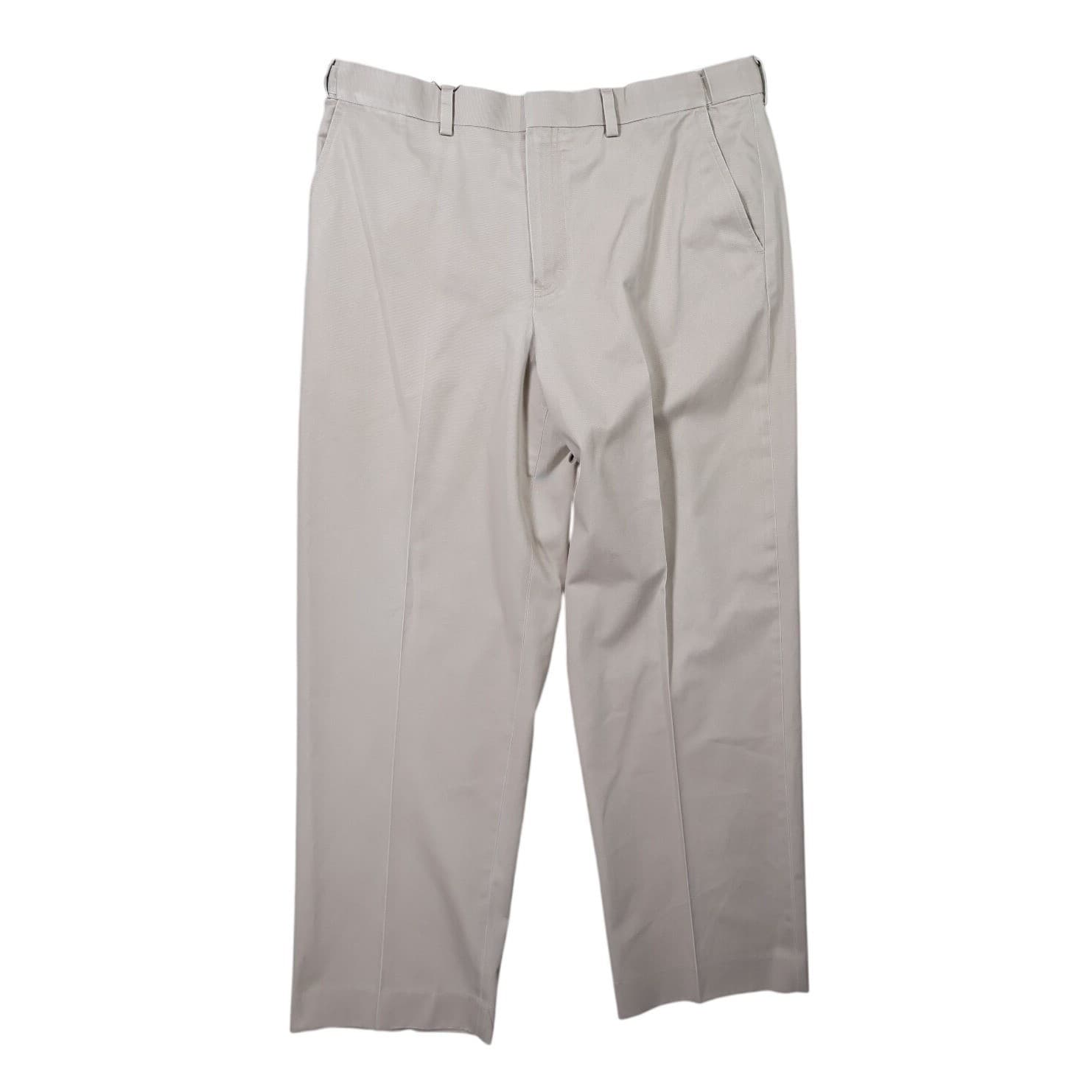 L.L.Bean Comfort Waist Pants Mens 36 Khaki Excellent 100% Cotton Chino Trousers