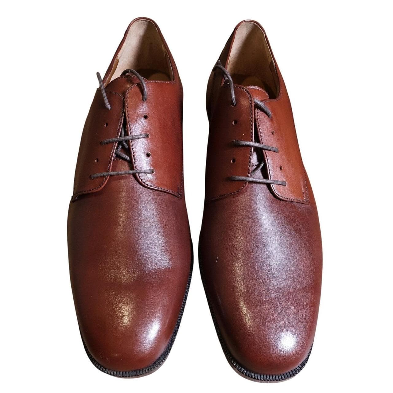 Florsheim Salem 5 Eye Men's 13 D Brown Leather Plain Toe Derby SH-0060