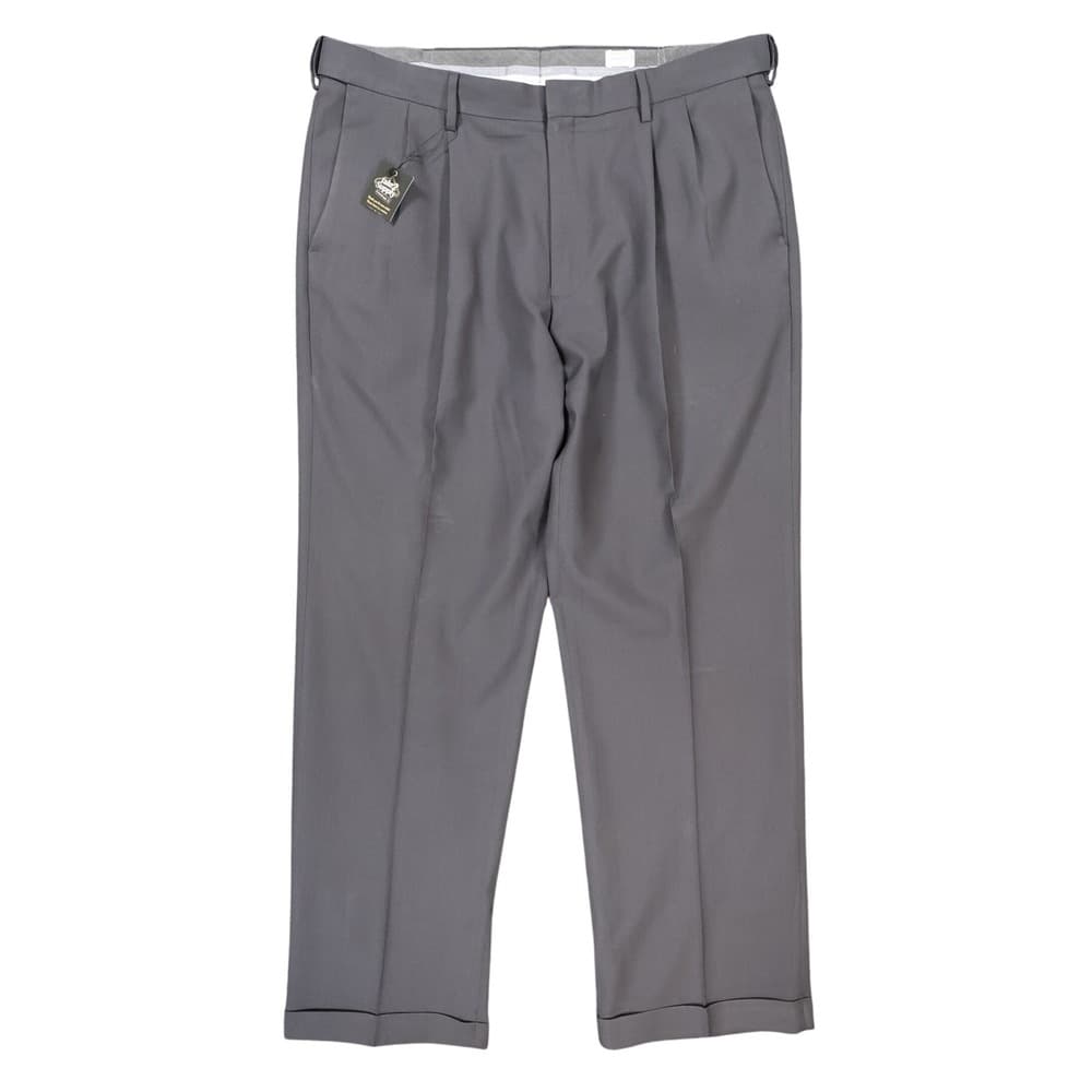 Haggar Trousers Mens 38x30 Gray Excellent Pleated Front Cuffed Dress Pants