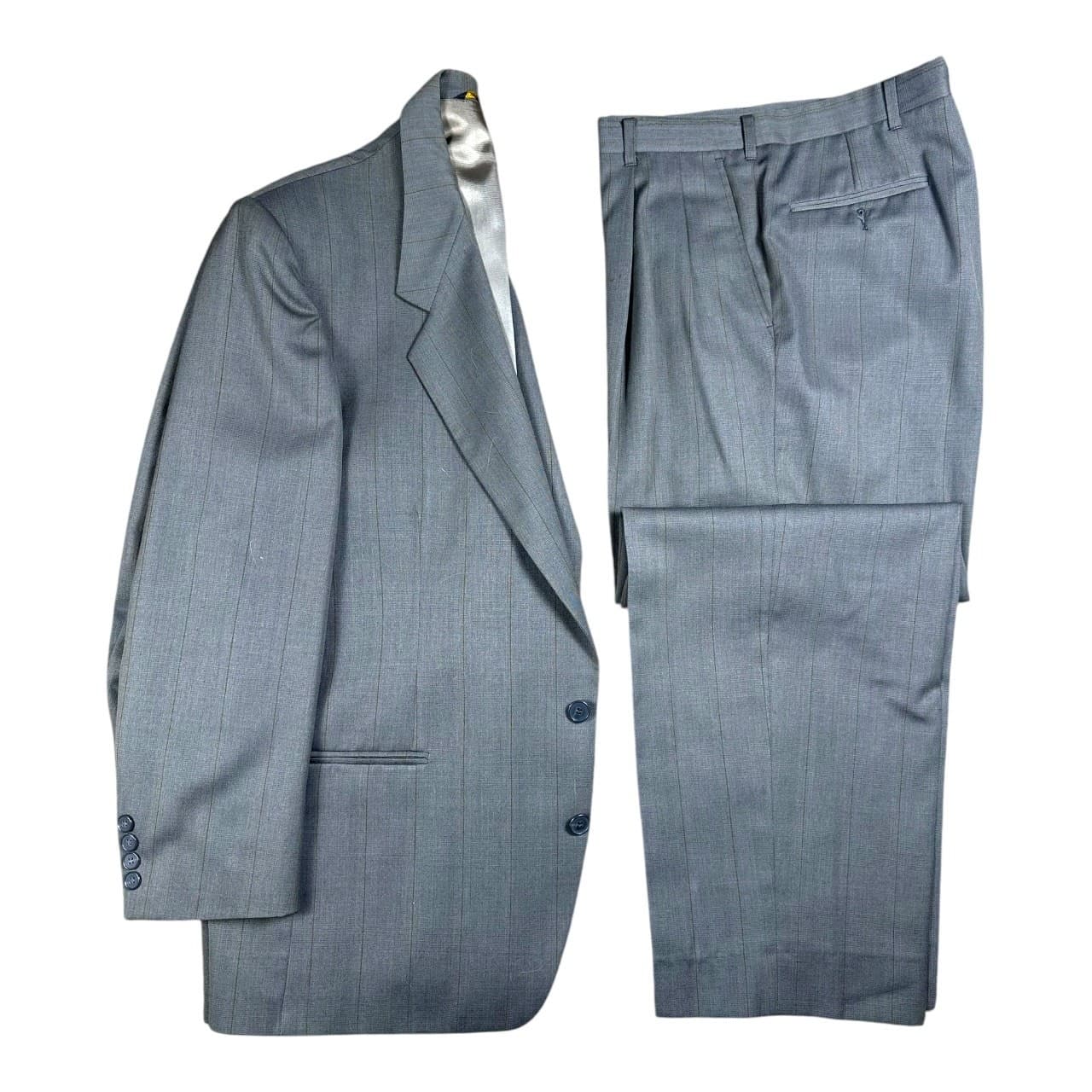 Nino Cerruti Rue Royale Mens 44R Pinstripe Suit Jacket Pants Tailored USA Gray