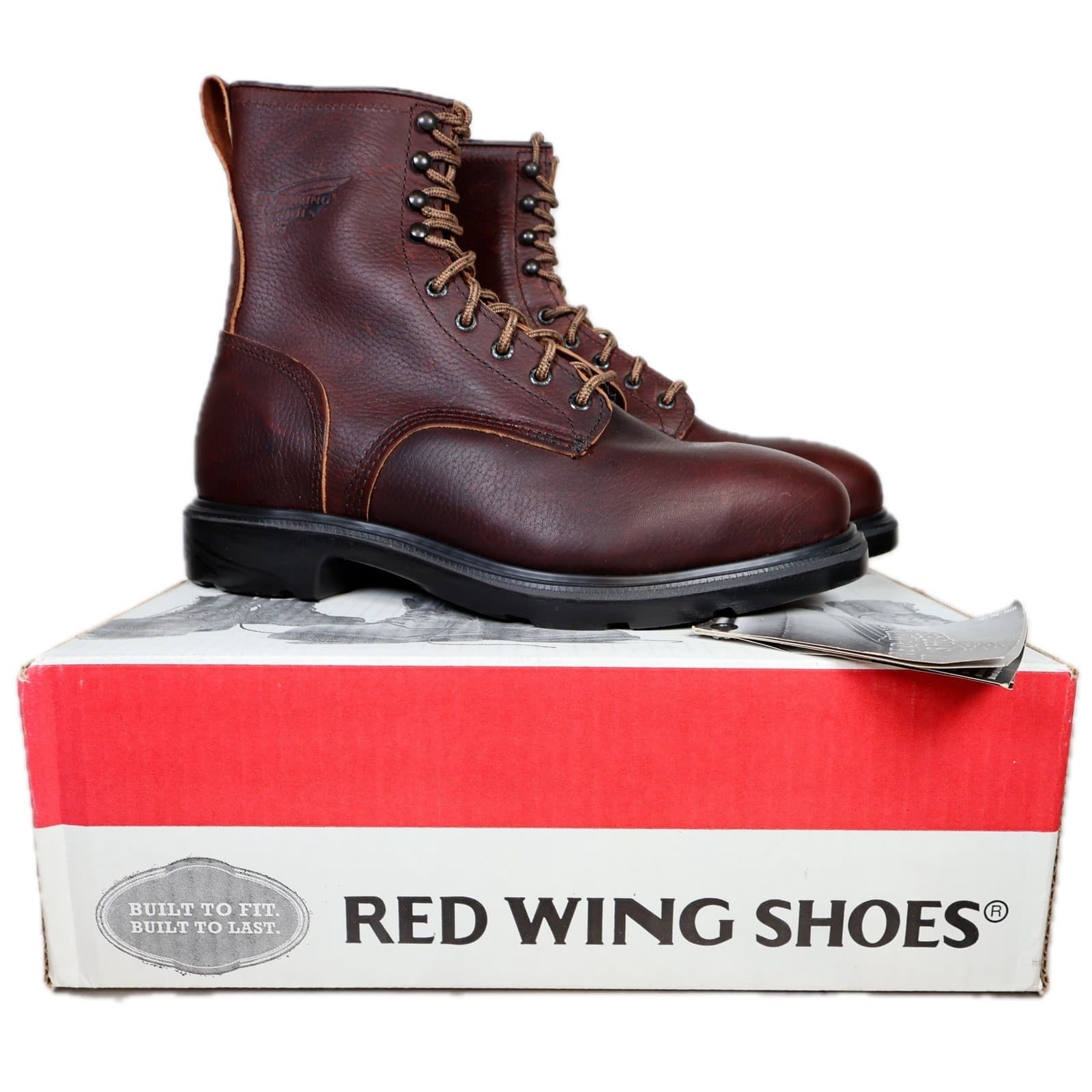 Red Wing 4451 Work Boots Mens 10 Brown Leather Steel Toe EH SuperSole USA