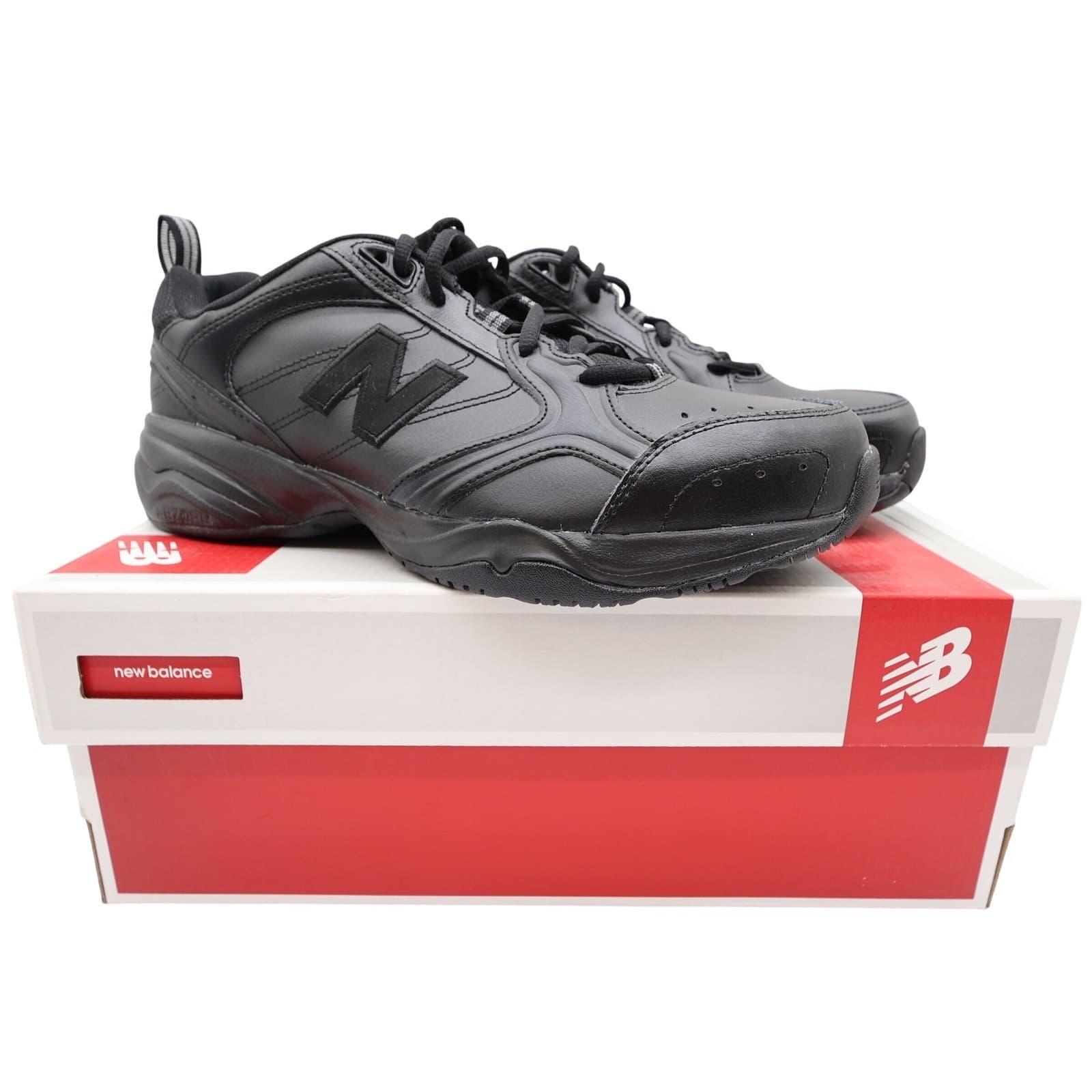 New Balance 624 Men's 10 2E Black Leather Wide Training Shoes MX624AB2