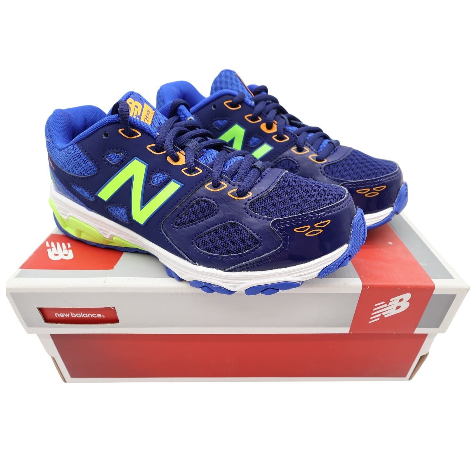 New Balance 680 Running Shoes Kids 4.5 Blue Mesh TechRide KR680BTY