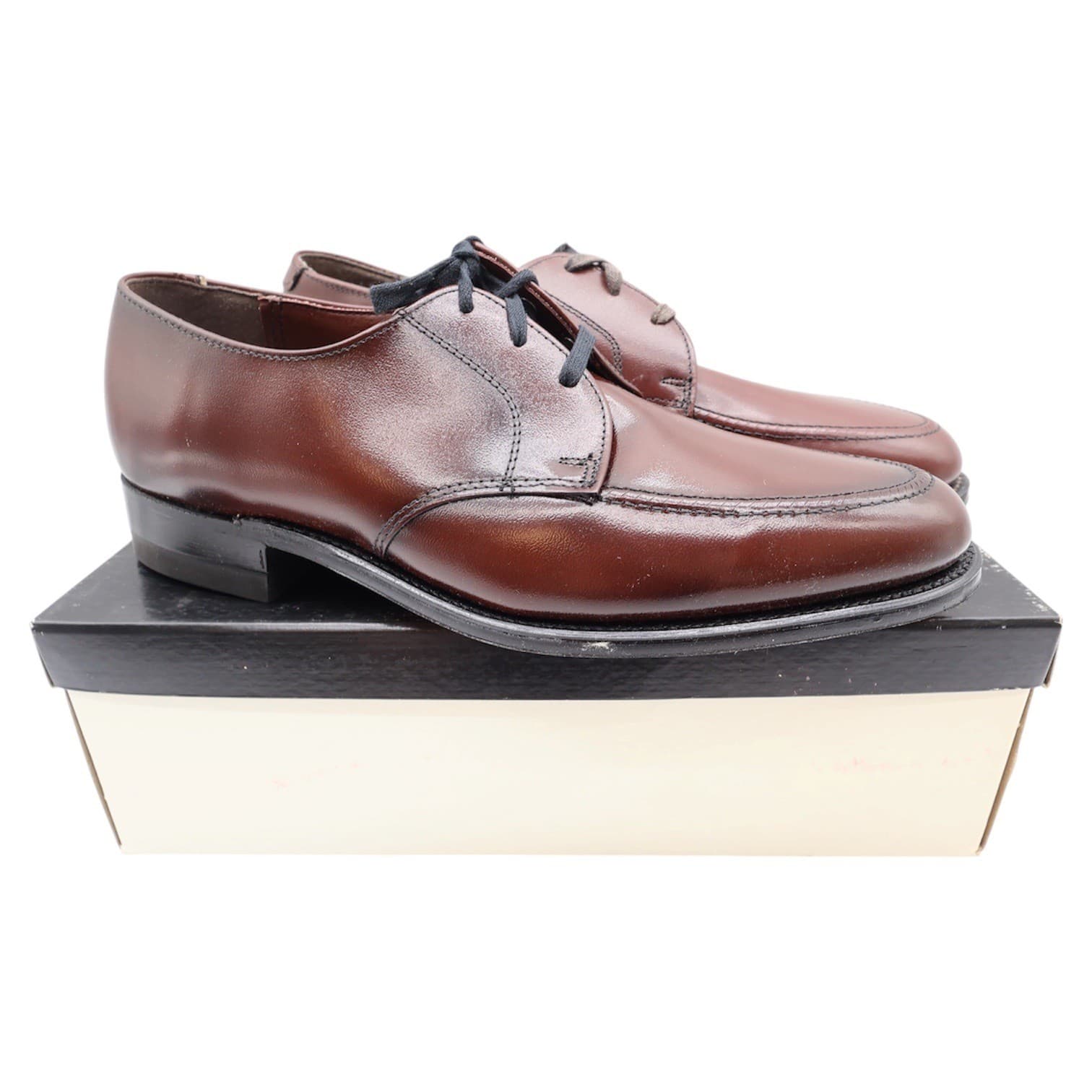 Nunn Bush Bristol Derby Dress Shoes Mens 10 D Mahogany Leather 0704 NOS