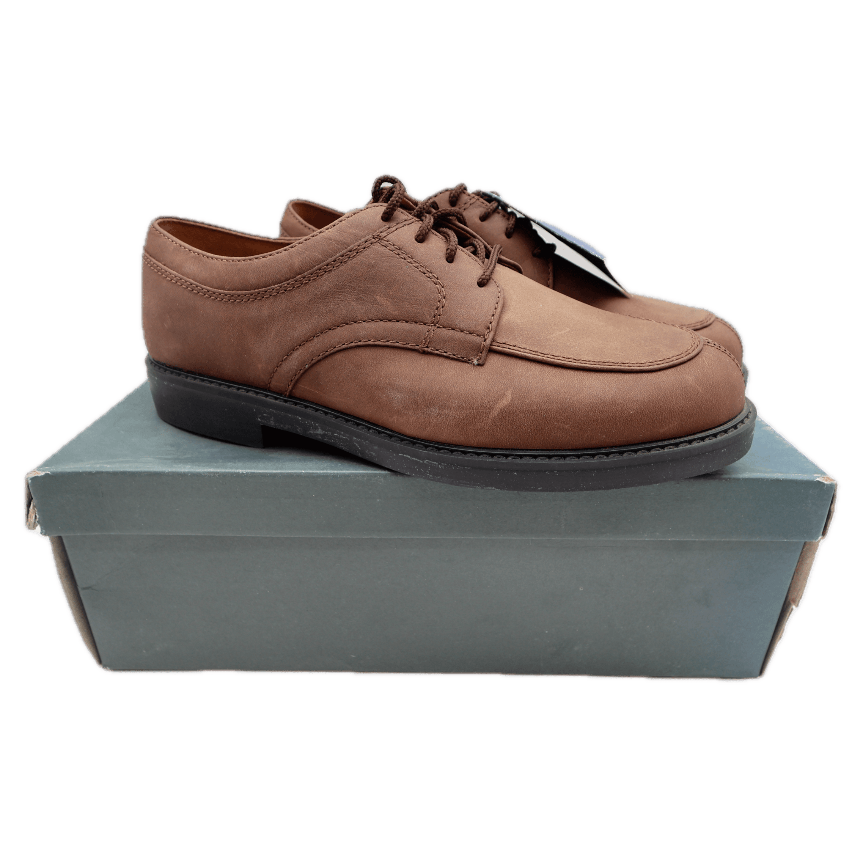 Nunn Bush Stratton Oxford Mens 9.5 Brown Leather Lace Up Moc Toe NEW