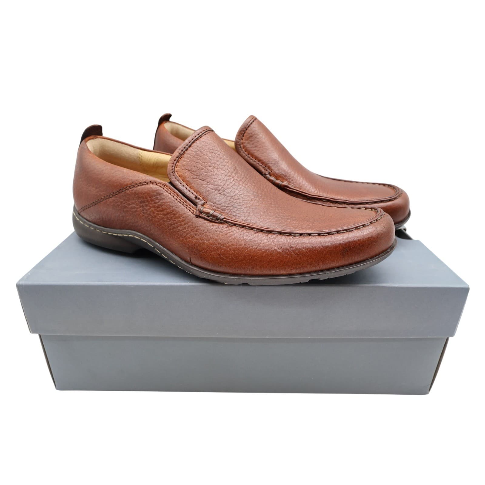 Hush Puppies GT Loafers Mens 9W Red Brown Leather Slip On Bounce H12466
