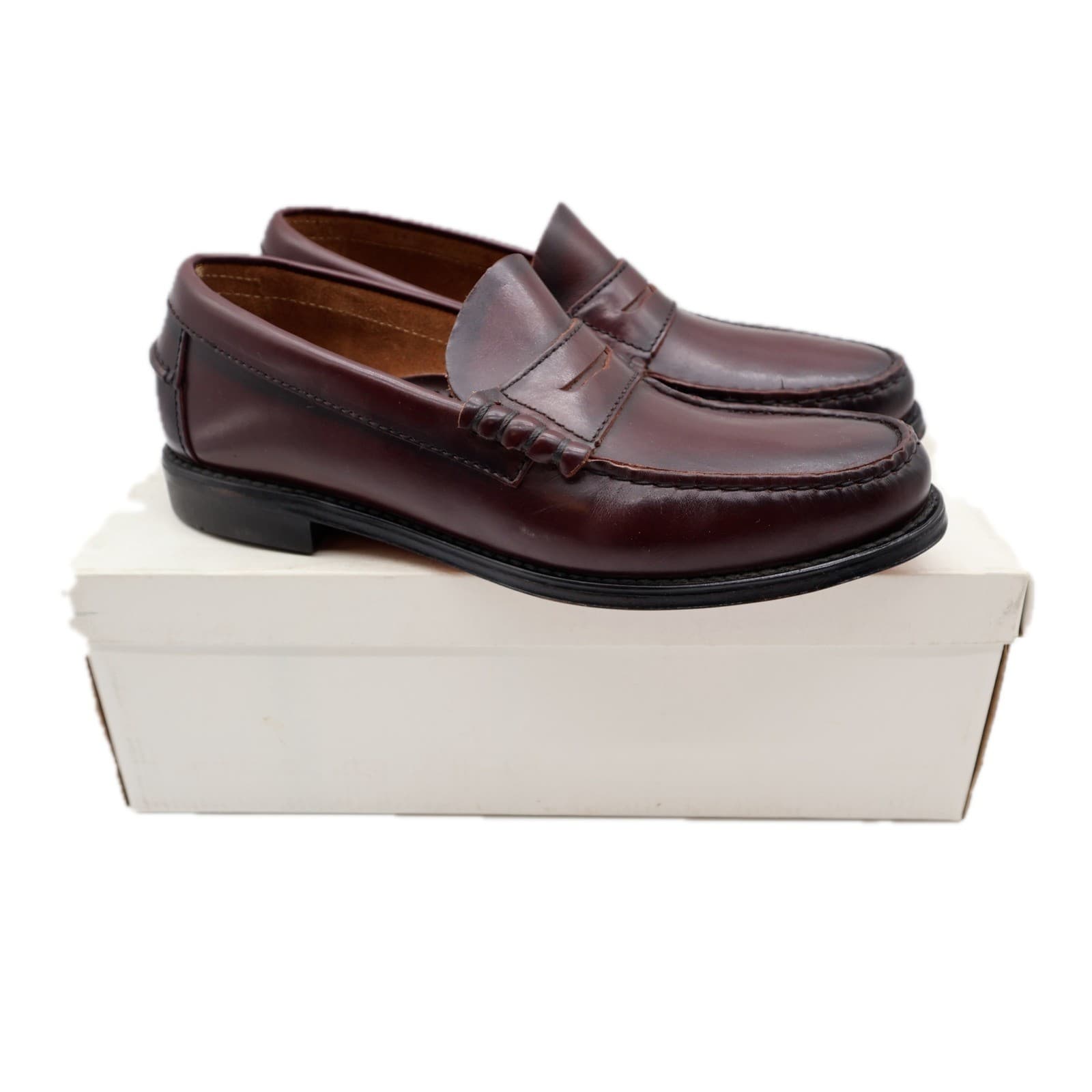 Barclay Penny Loafers Mens 8 D Burgundy Leather Slip On USA Made Vintage 70s 80s