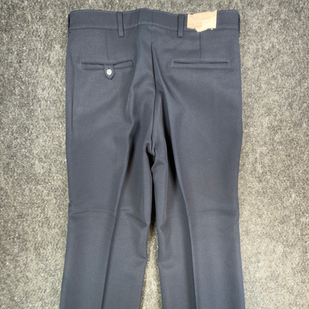 Vintage 70s Pants Mens 32x32 Gray Dacron Polyester Deadstock Trousers 527-1000