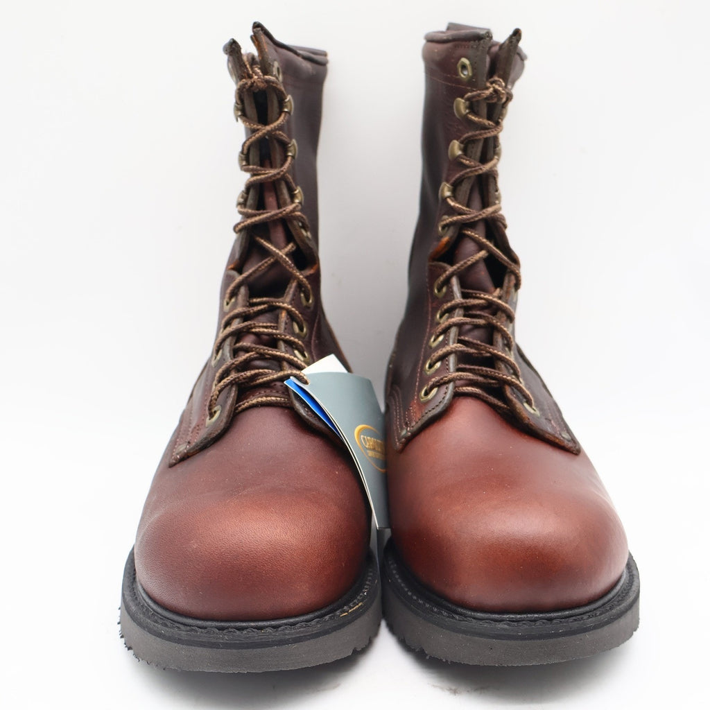Carolina 8006 Plain Toe Farm Boot Mens 9.5 2E USA Made Brown Leather Work Boots