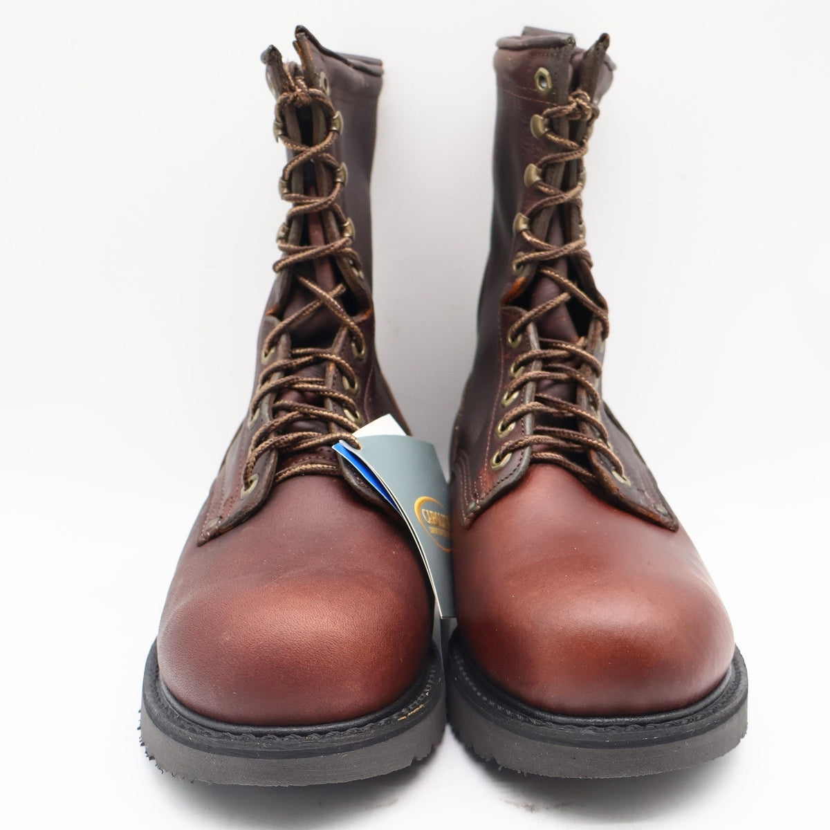 Carolina 8006 Plain Toe Farm Boot Mens 9.5 2E USA Made Brown Leather Work Boots
