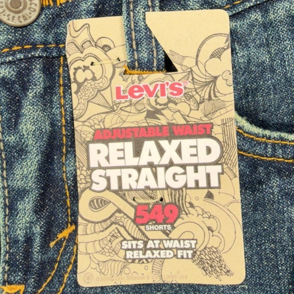 Levi's Y2K 549 Relaxed Straight Shorts Boys 4 Blue Ramie Cotton NWT