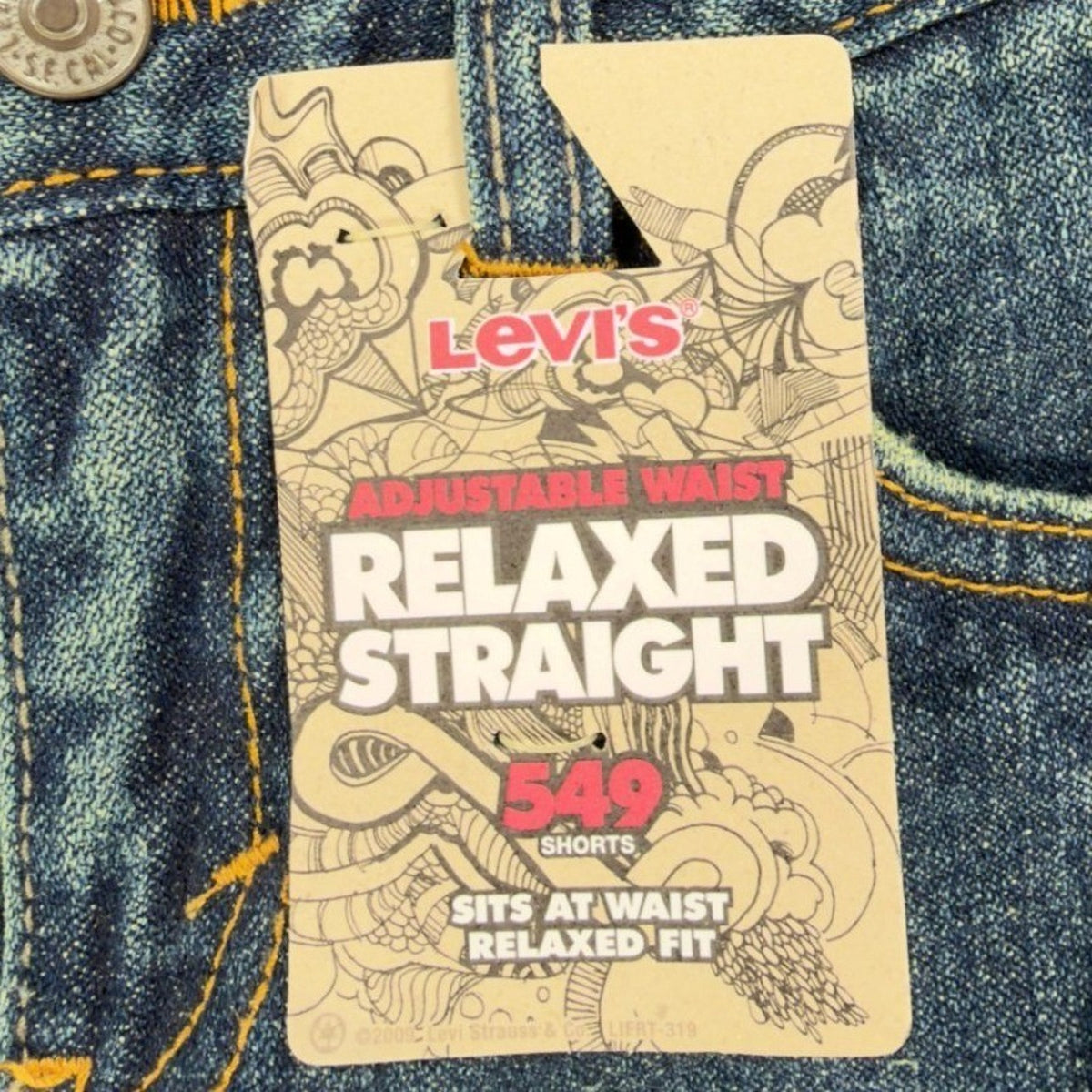 Levi's Y2K 549 Relaxed Straight Shorts Boys 4 Blue Ramie Cotton NWT