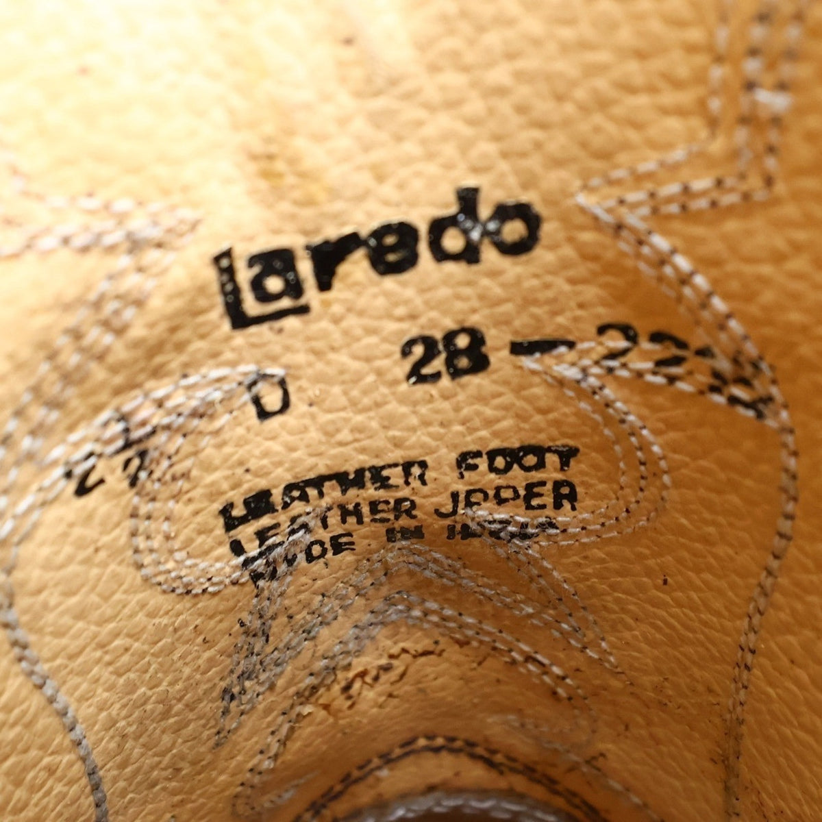 Vintage Laredo 28-2215 Brown Leather J Toe Western Boots Kids 2.5 NWT Deadstock