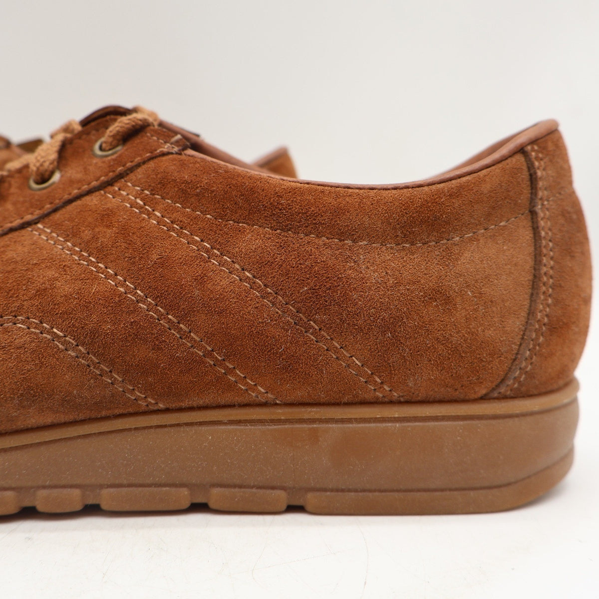 Vintage 90s Hush Puppies Cosmo Chestnut Suede Oxfords Men's 8M USA Deadstock