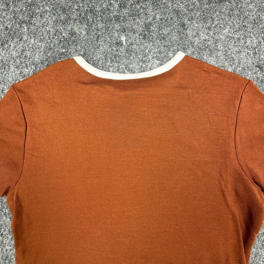 Angel Jones Vintage 70s Ringer Mini Dress Womens Large Brown Acrylic New - take2supply