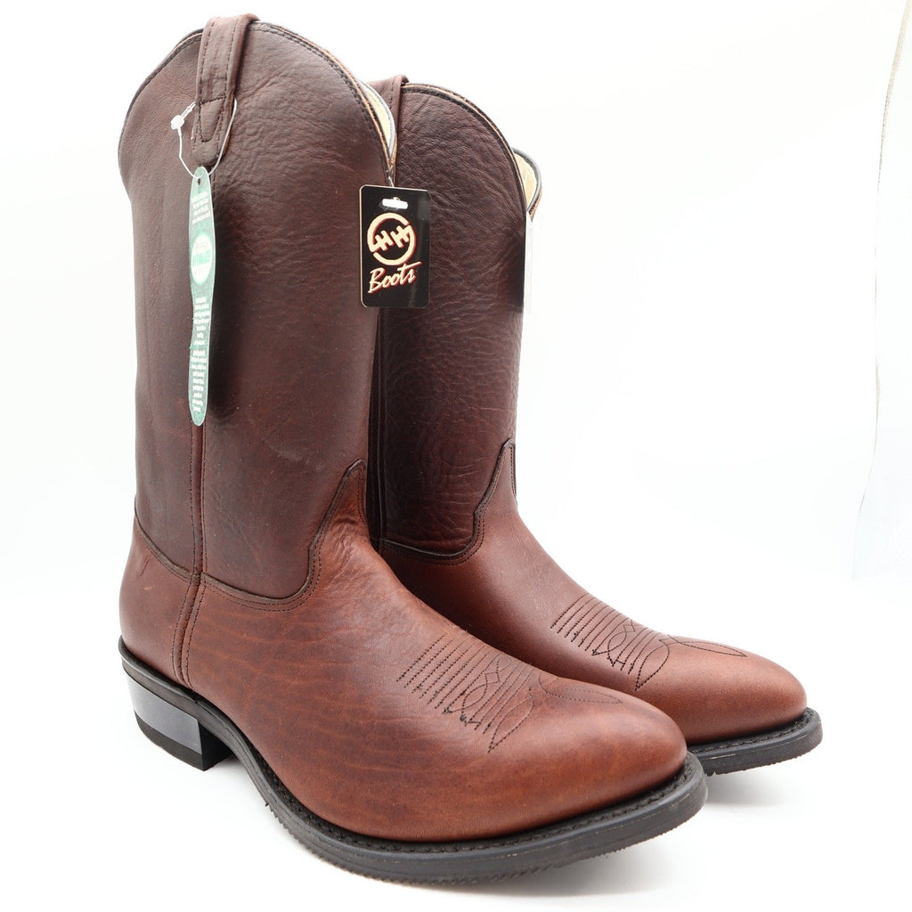 Double H Vintage 90s Western Boots Mens 12 D Brown Leather Cowboy 3203 USA NIB