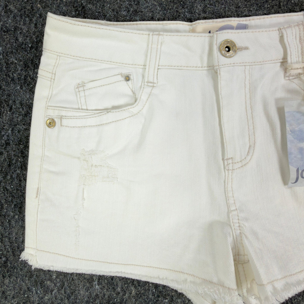 Jolt Modern Skyrise High Waisted Denim Shorts Juniors 9 White NWT