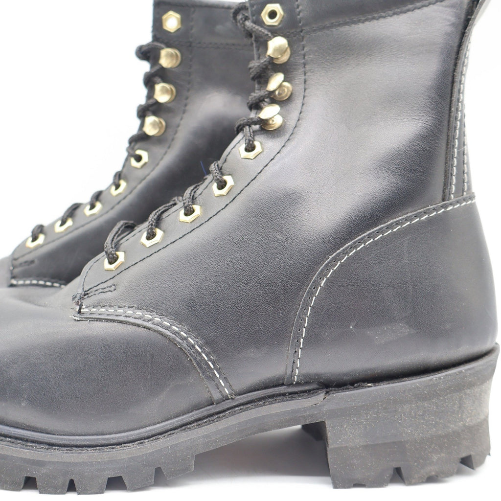 Walker Shoes Steel Toe Work Boots Mens 9.5 EEE Vintage 80s Black Leather 1031