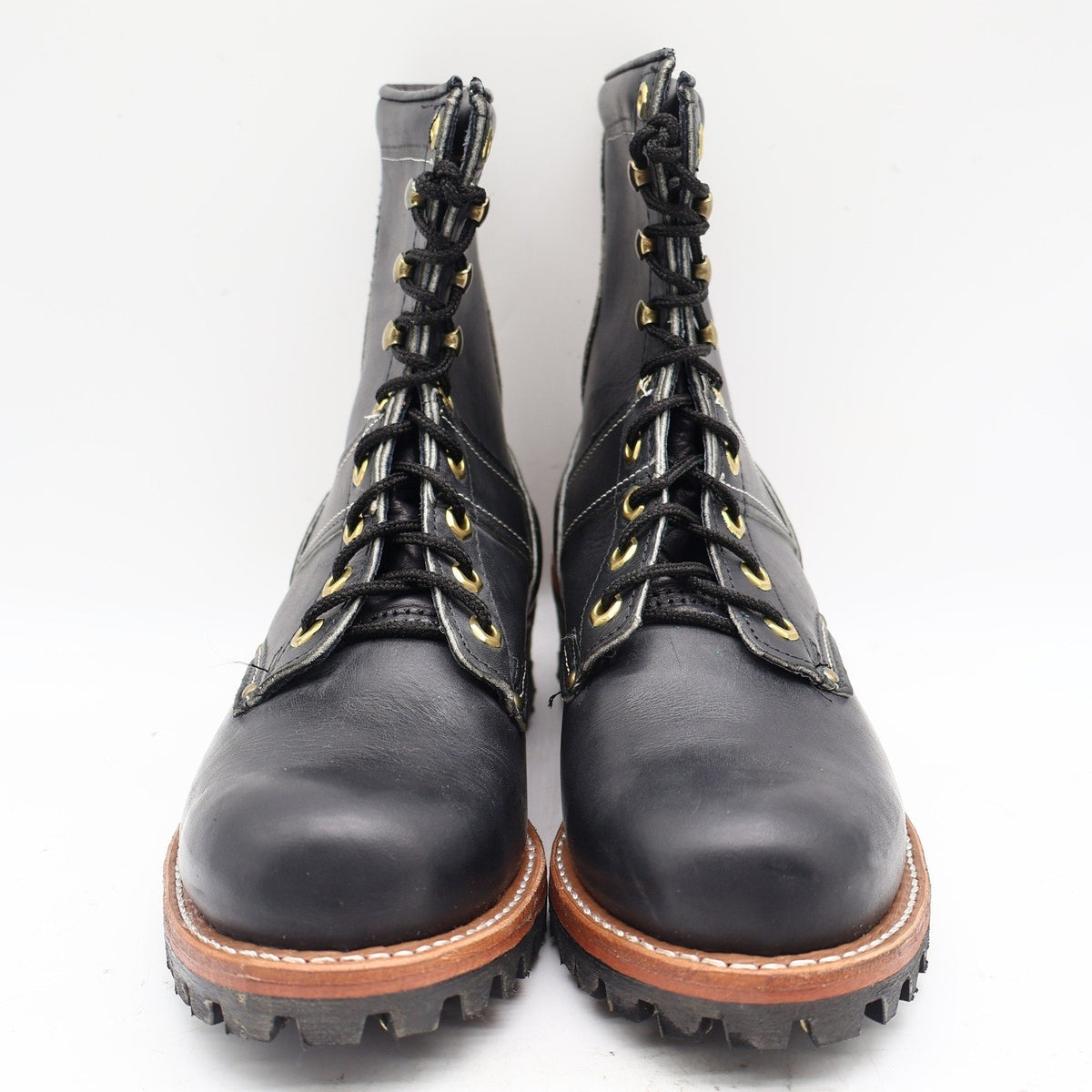 Carolina Logger Boots Mens 8 EE Vintage USA Black Leather Work Boots 961 NEW
