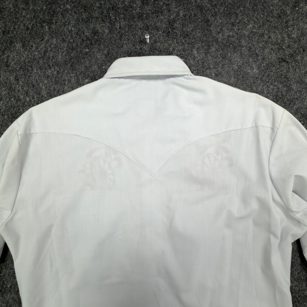 H Bar C Vintage 70s Wheeler Western Shirt Mens 15.5-33 White Embroidered NWT