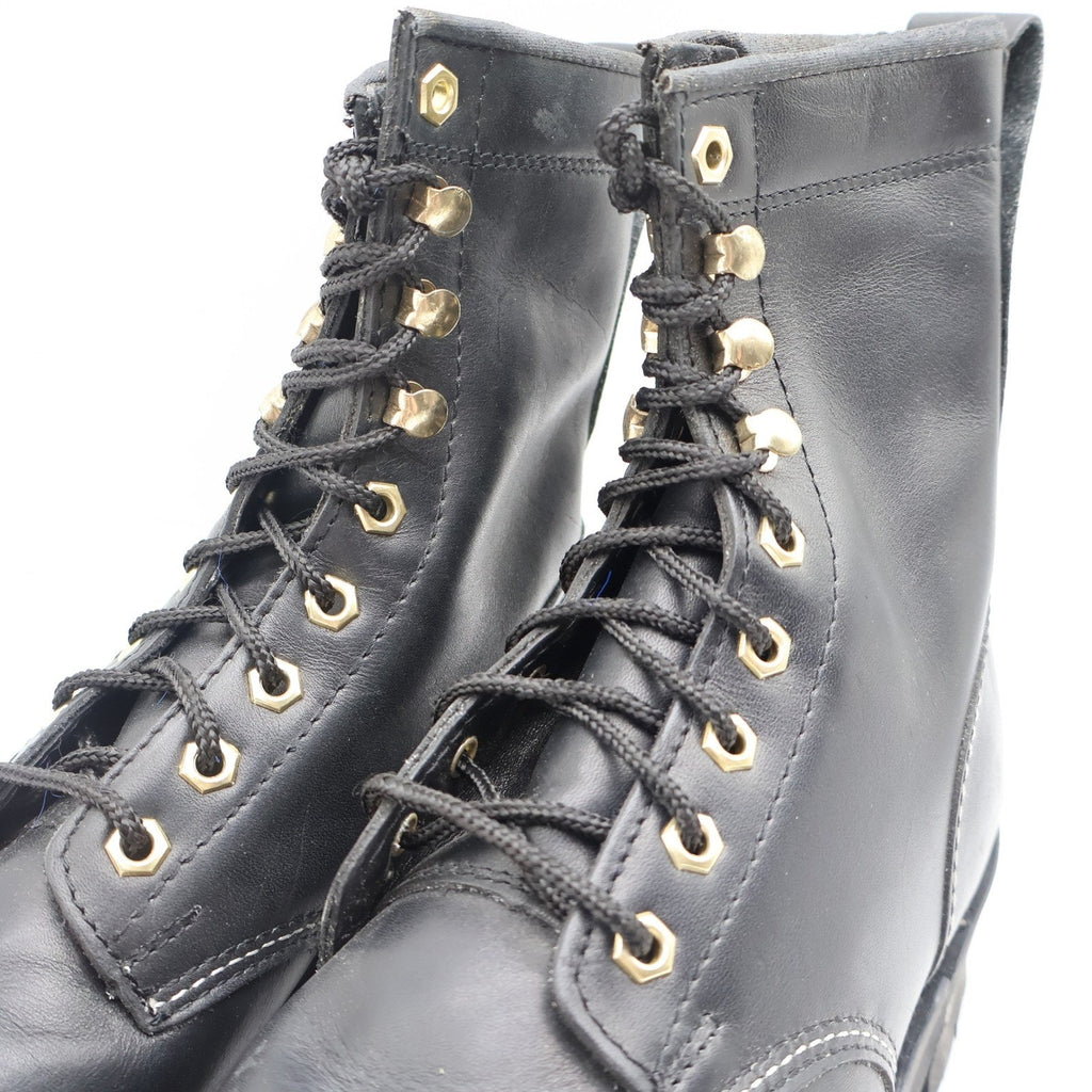 Walker Shoes Steel Toe Work Boots Mens 9.5 EEE Vintage 80s Black Leather 1031