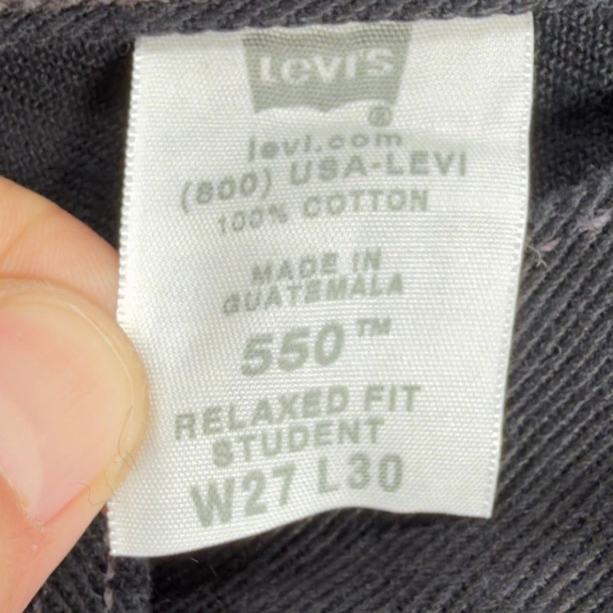 Levi's 550 Y2K Student Relaxed Fit Jeans Boys 27x30 Black Denim NWT Vintage 2004