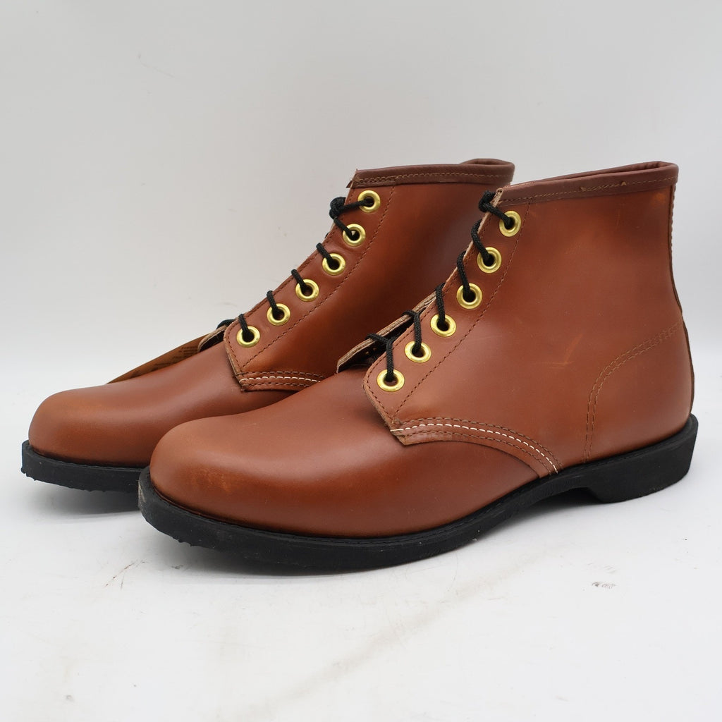 Cedar Crest Work Boots Mens 11 Vintage Deadstock Brown Leather Flex-Weld USA