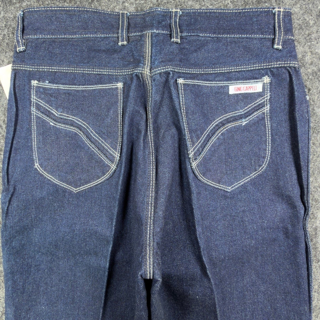 Gino Cappeli Vintage 70s Boot Cut Jeans Mens 34x35 Indigo Cotton Denim NWT - take2supply