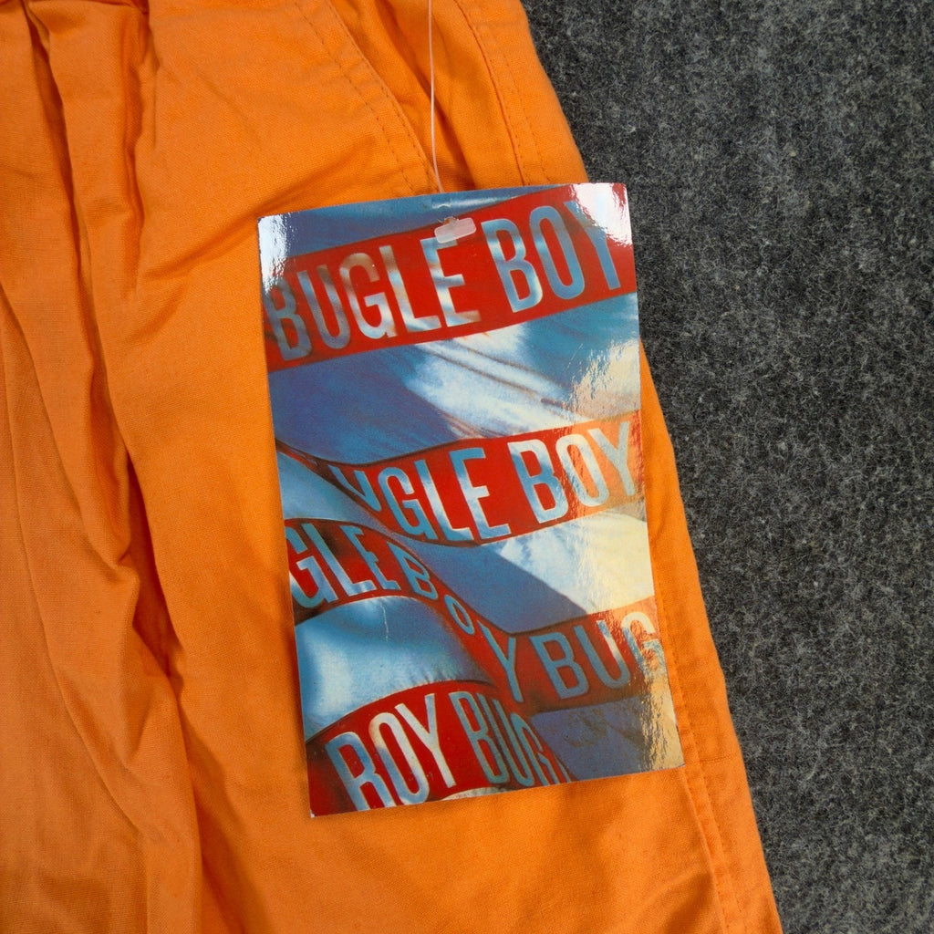Bugle Boy Vintage 90s Shorts Boys 7 Neon Orange Cotton Elastic Waist NOS - take2supply
