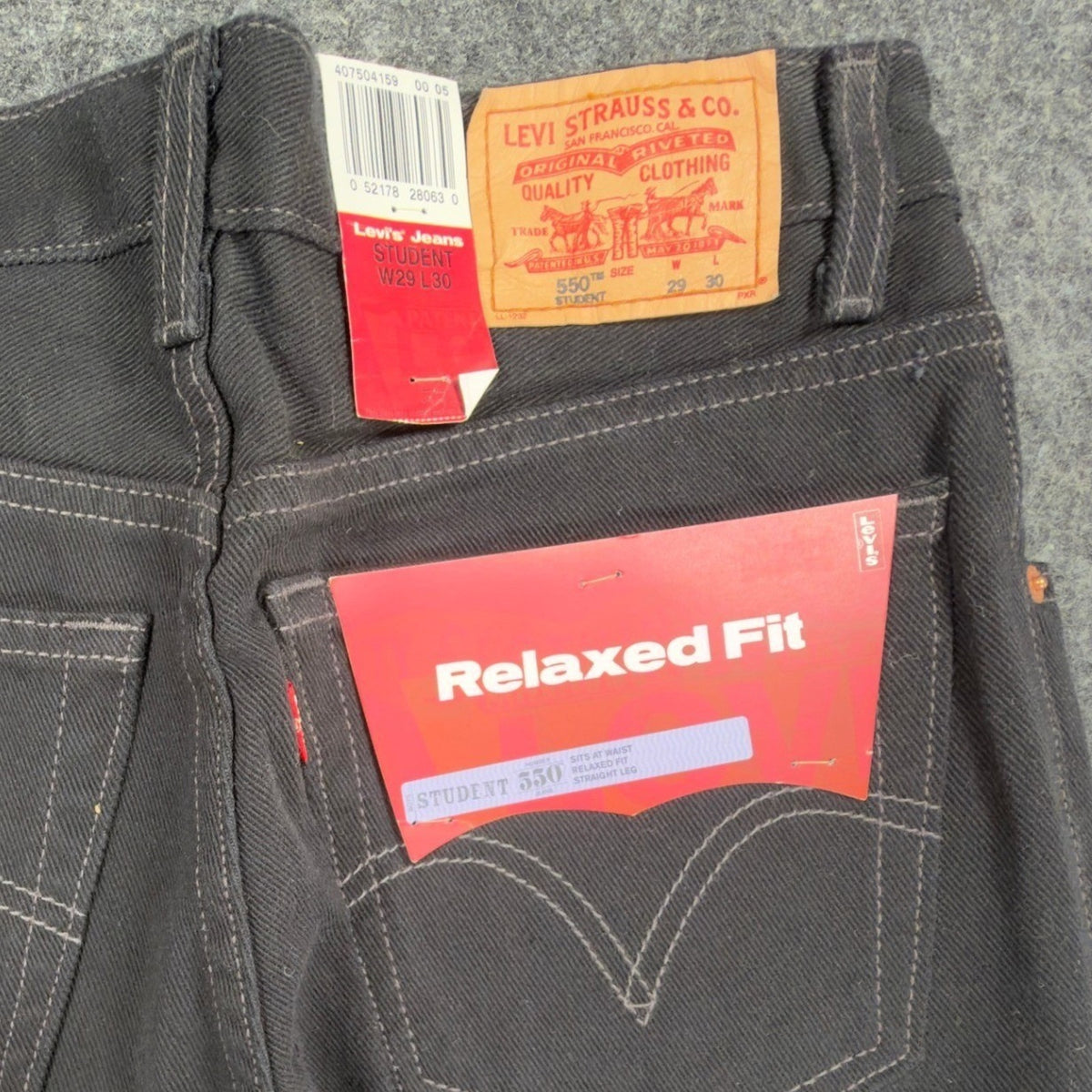 Levi's Y2K 550 Student Relaxed Fit Jeans Men 29x30 Black Denim NWT Deadstock