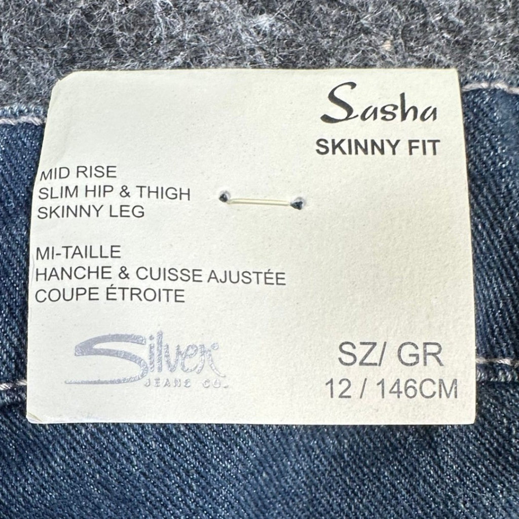 Silver Jeans Sasha Skinny Fit Girls 12 Blue Denim Eco-Friendly NWT
