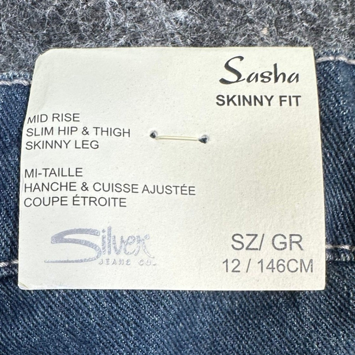 Silver Jeans Sasha Skinny Fit Girls 12 Blue Denim Eco-Friendly NWT