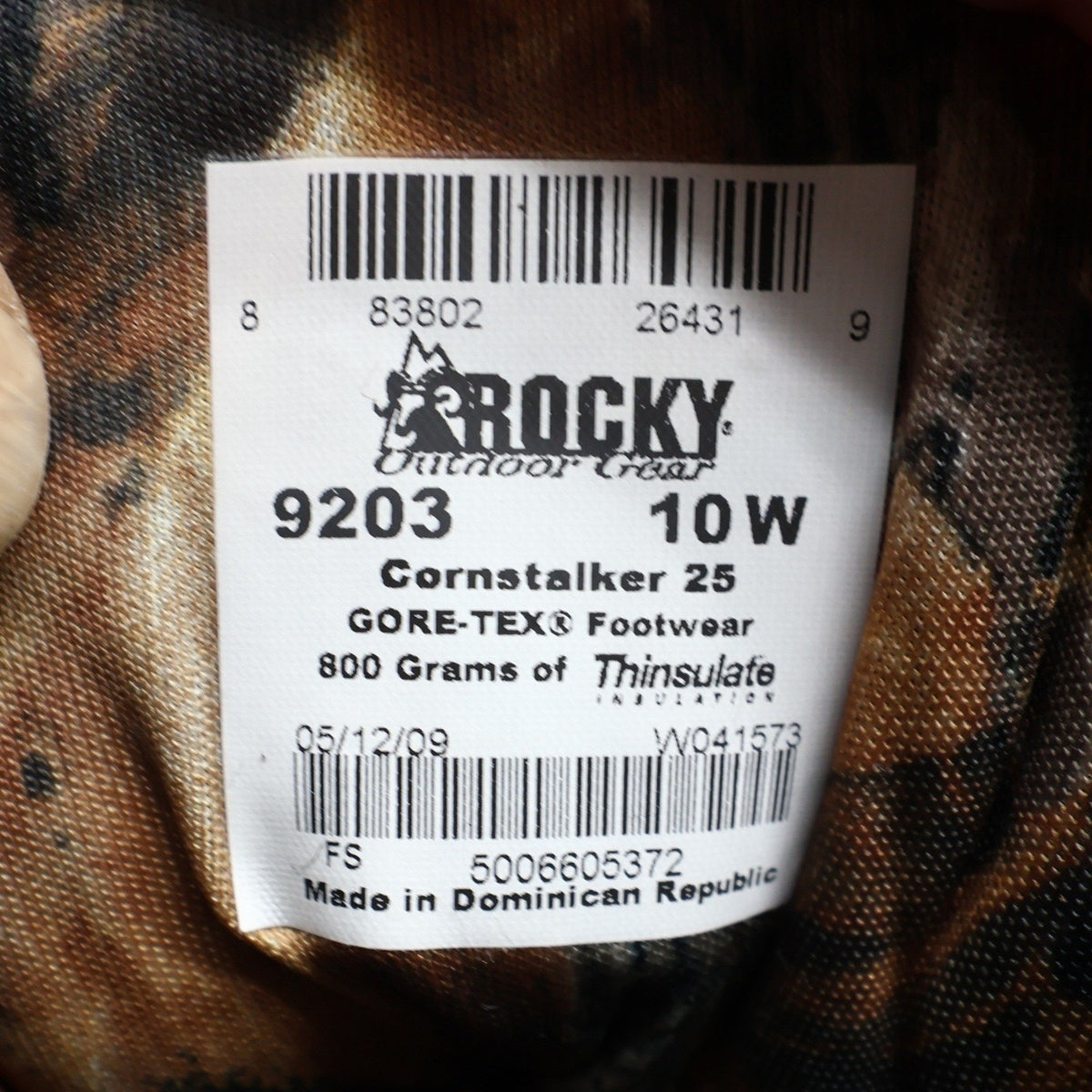 Rocky 9203 CornStalker 25 Hunting Boots Mens 10W Camo Gore-Tex 800g NWT